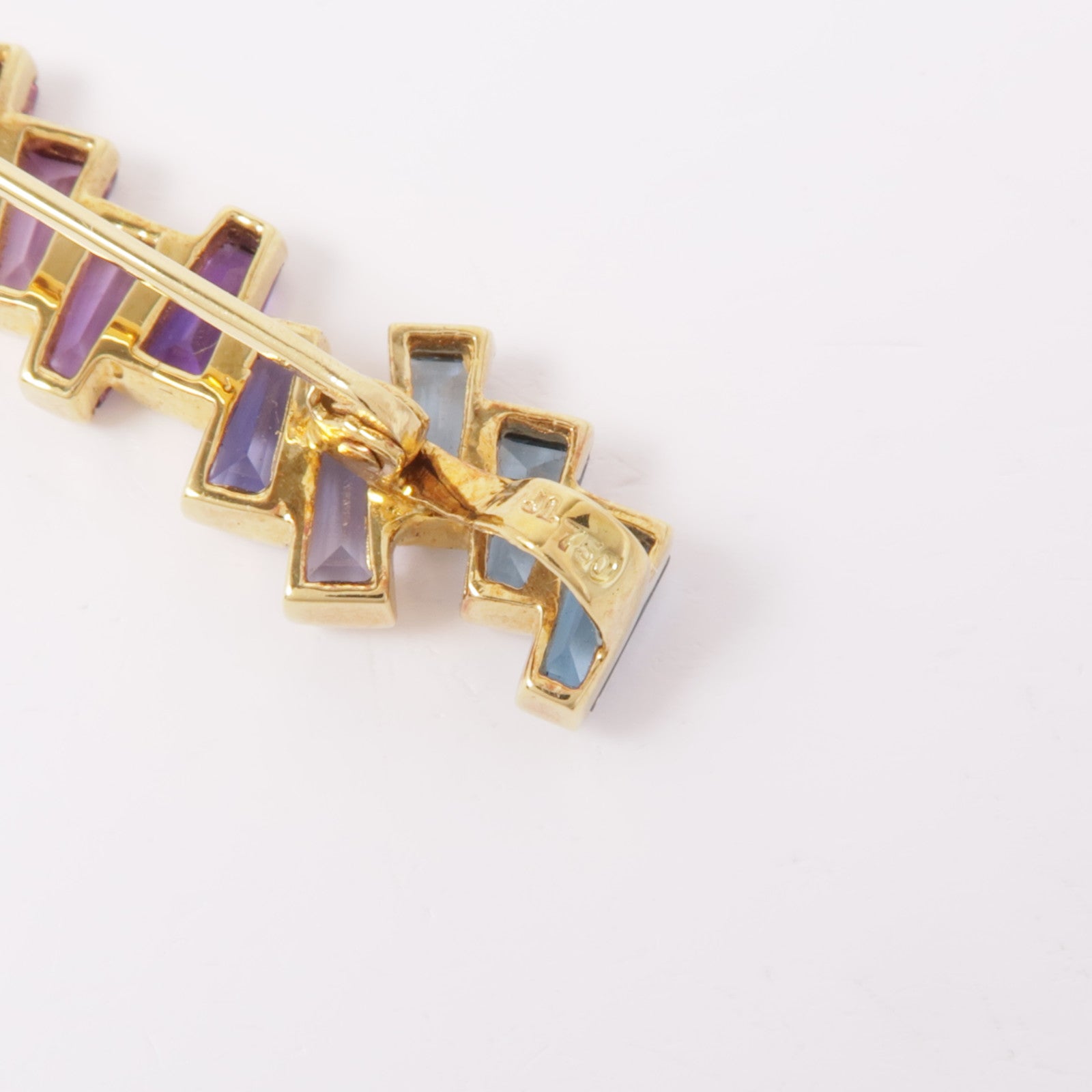 JEWELRY Color Stone Brooch 18K Yellow Gold