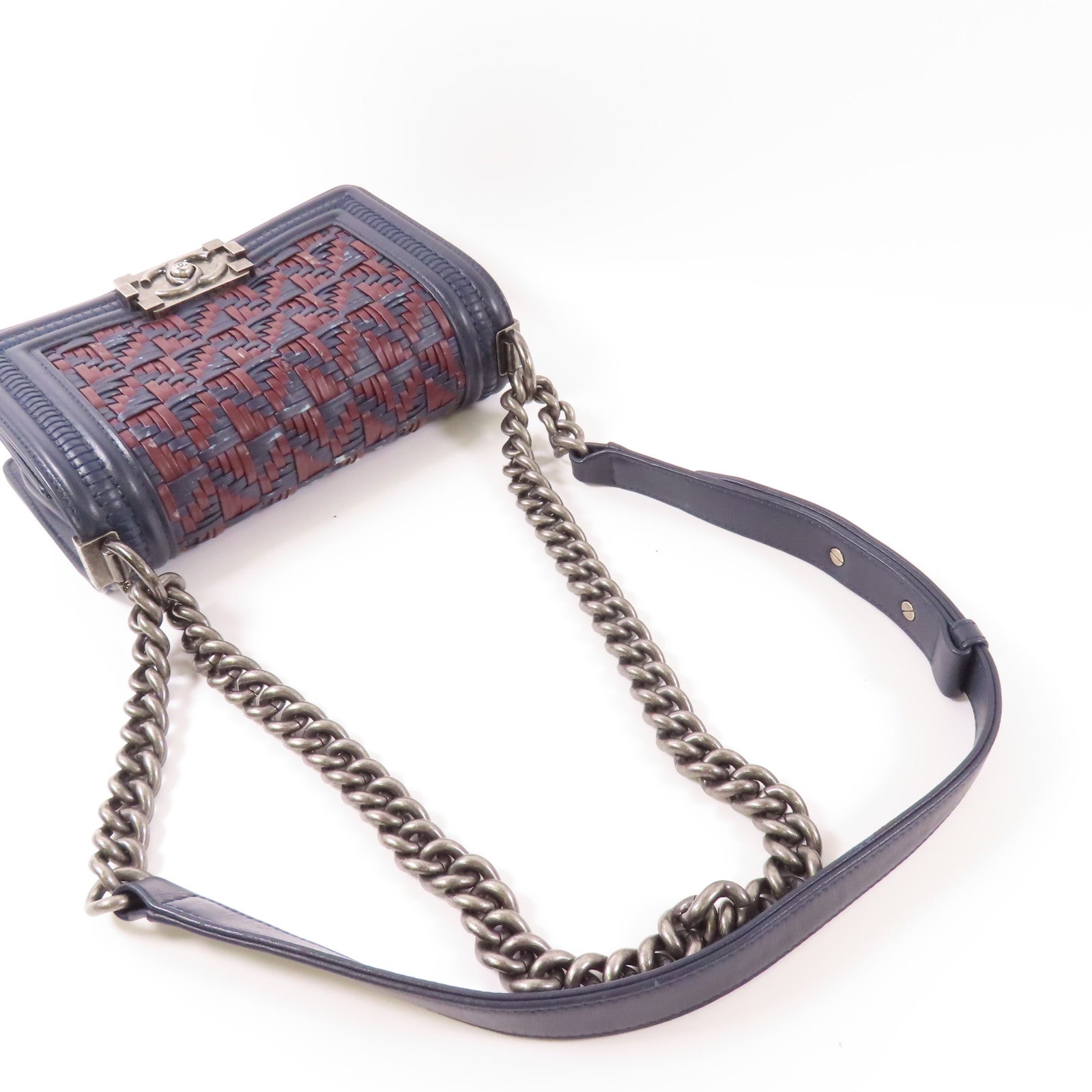 CHANEL 皮革Boy 20鏈帶肩背袋