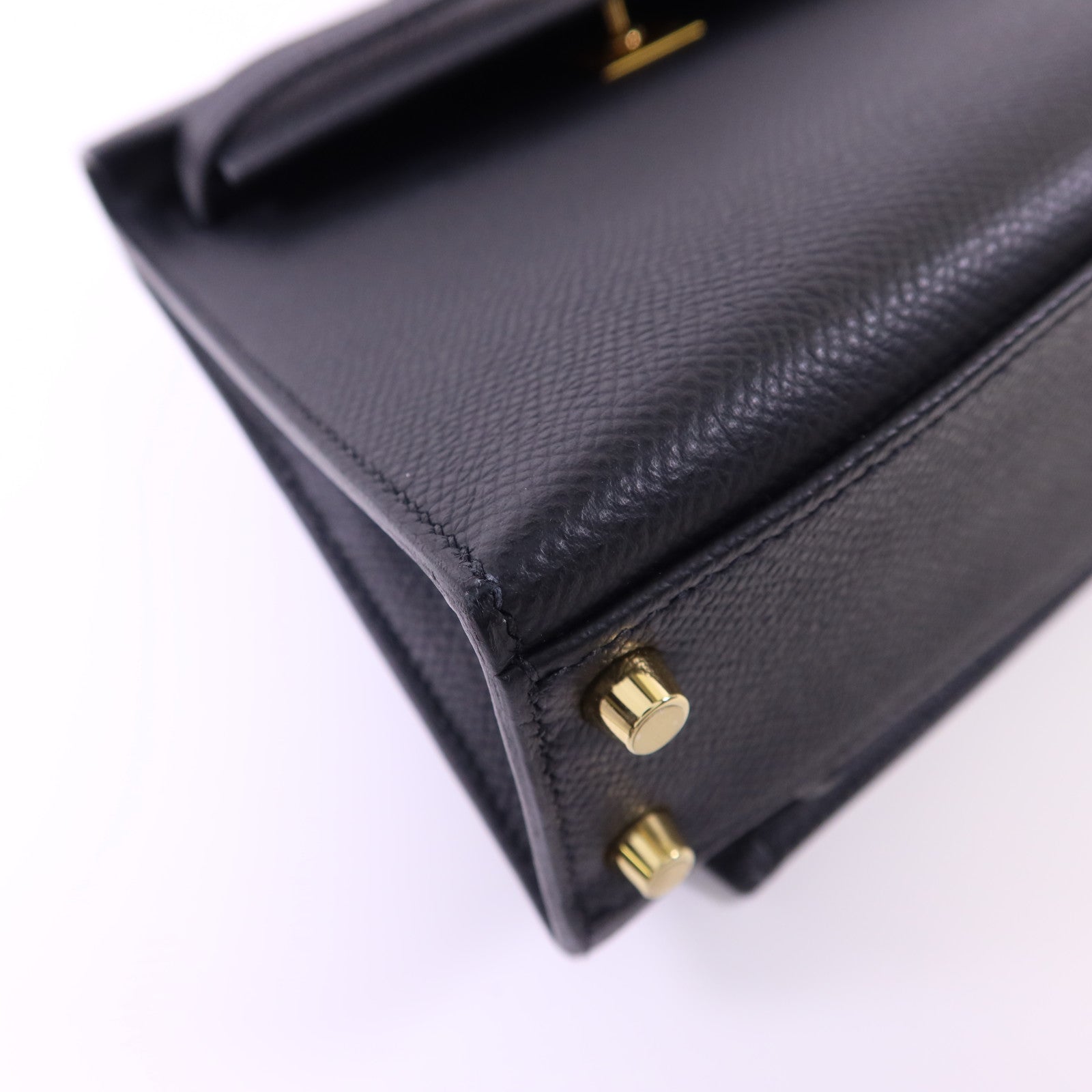 HERMES Epsom皮革Kelly 20 Desordre金扣肩背袋Noir