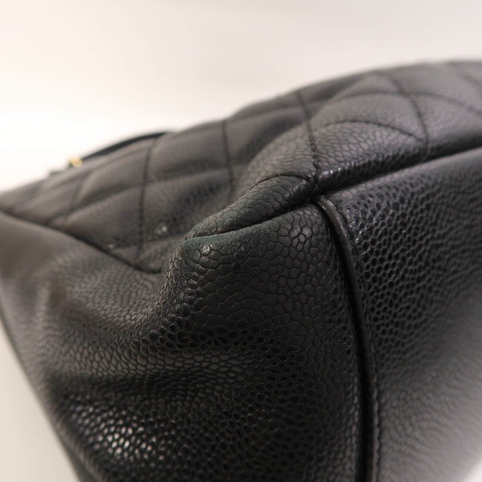 CHANEL 牛皮皮革GST Grand Shopping Tote Bag金扣鏈帶肩背袋
