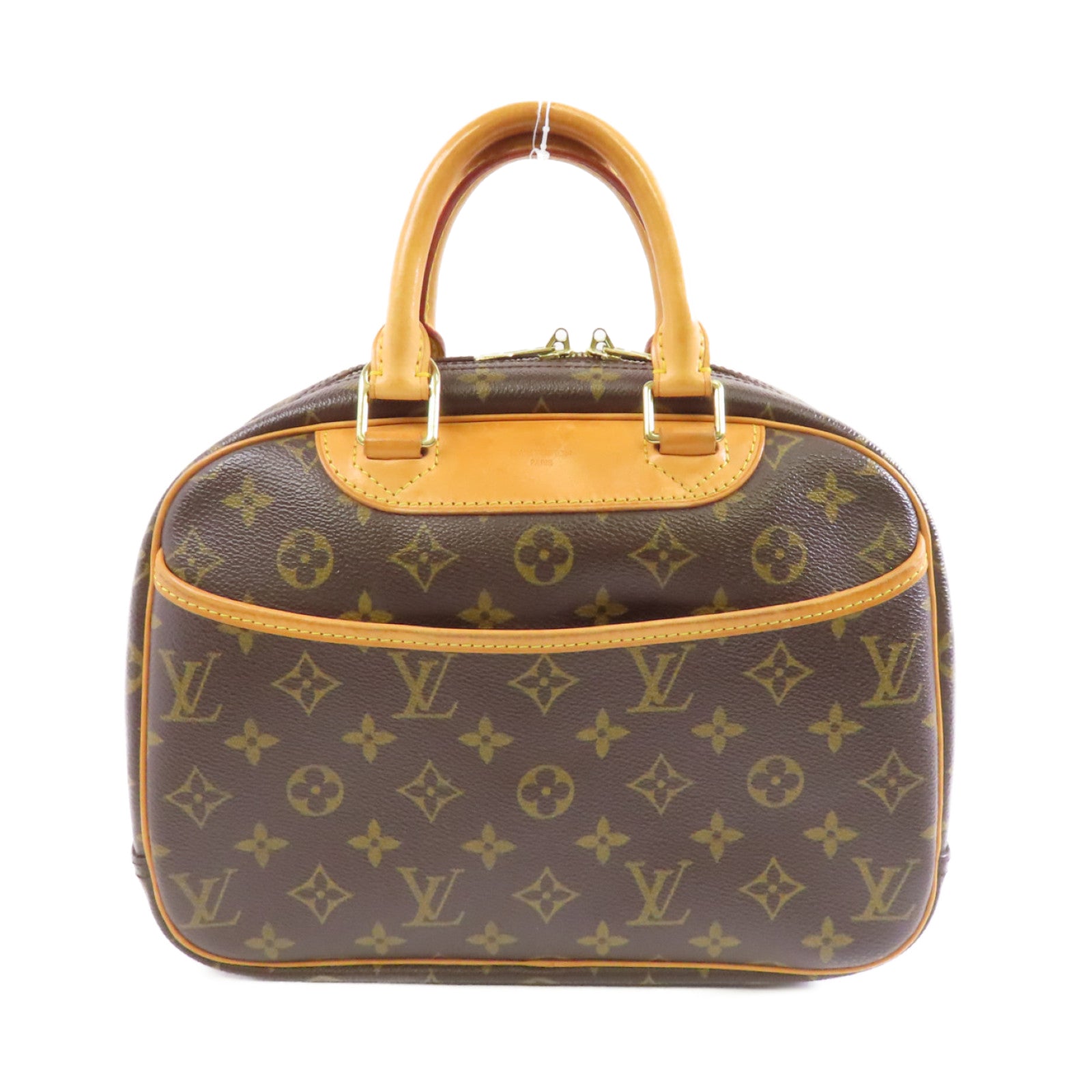 LOUIS VUITTON 【激減優惠】Monogram Deauville Monogram金扣手挽袋啡色