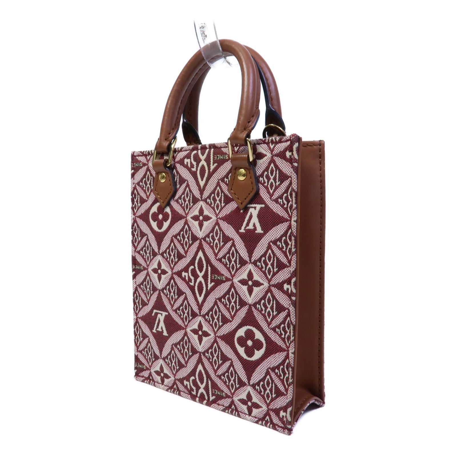 LOUIS VUITTON Monogram Jacquard Petit Sac Plat(Since 1854)手挽肩背兩用袋