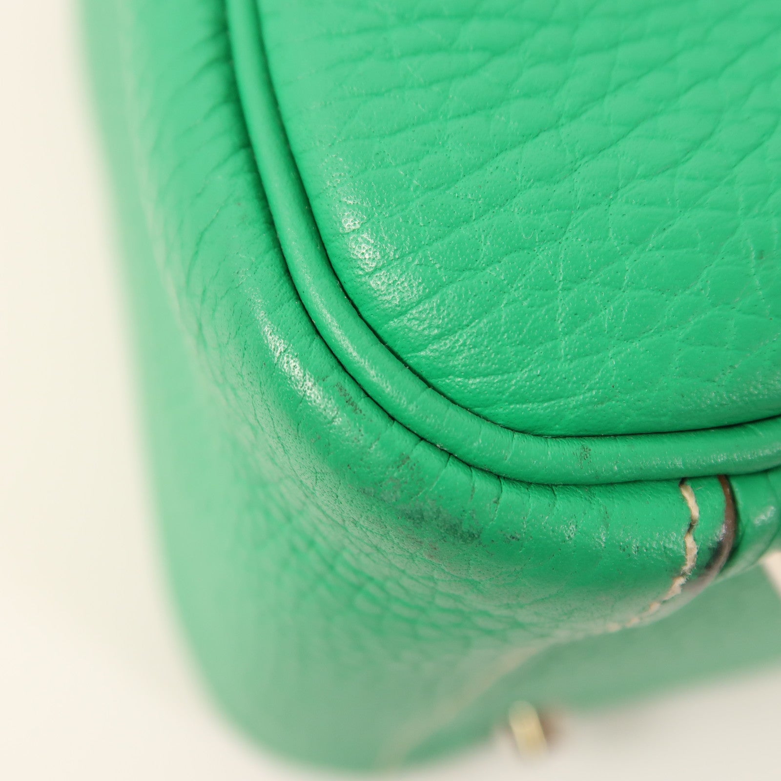 HERMES 【激減優惠】Clemence皮革Lindy 26銀扣手挽肩背兩用袋Menthe
