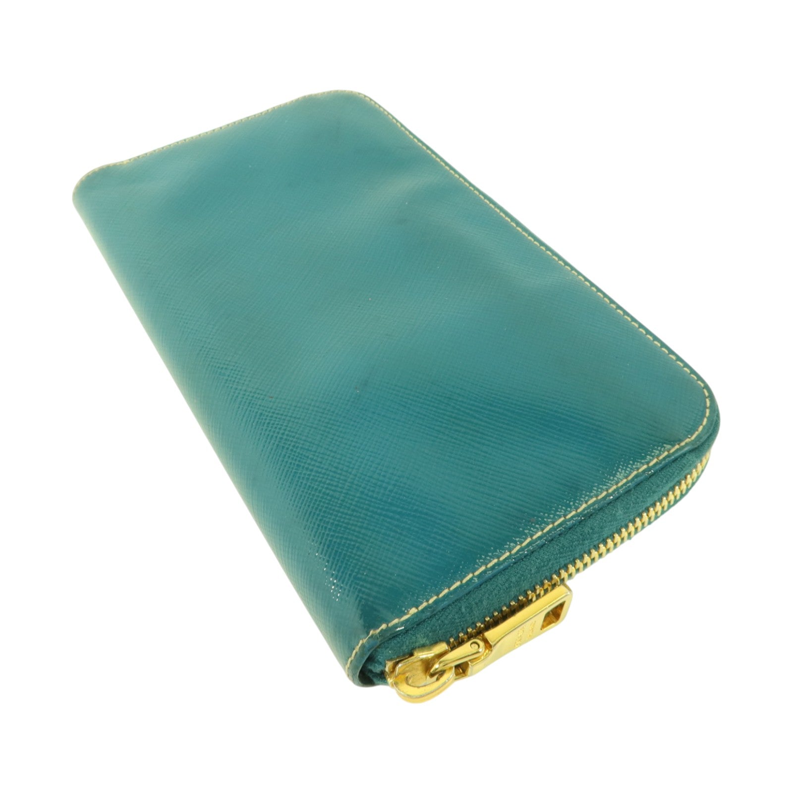 PRADA 漆皮皮革Long Wallet金扣長錢包