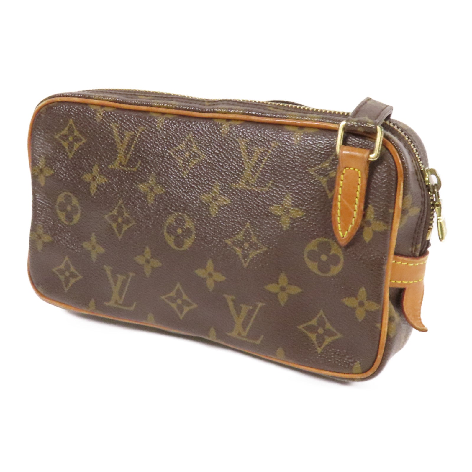 LOUIS VUITTON Monogram Marly Bandouliere金扣肩背袋棕色