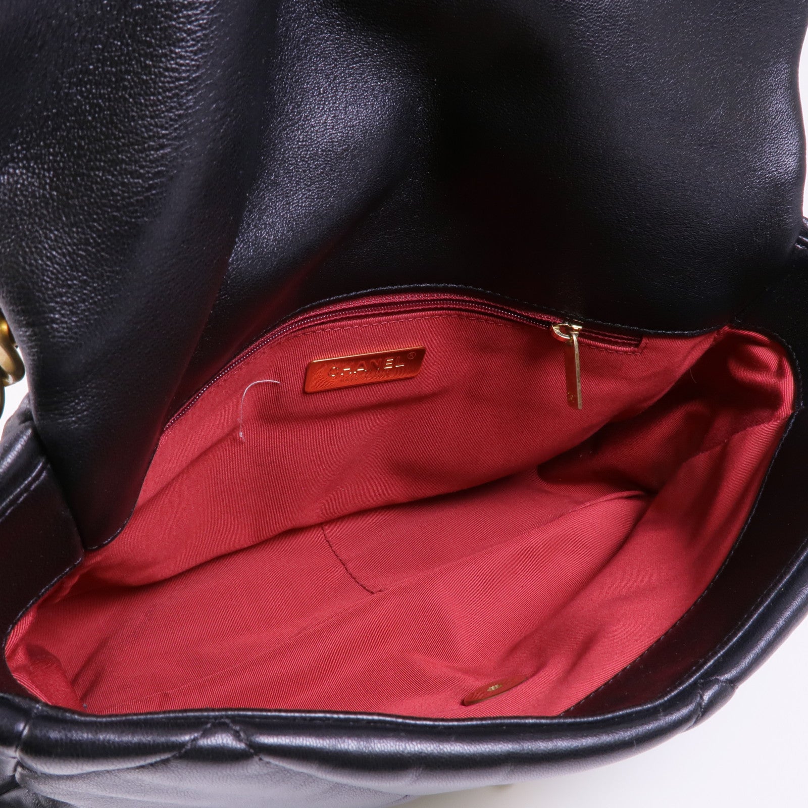 CHANEL 羊皮皮革Chanel 19金扣/銀扣手挽肩背兩用袋