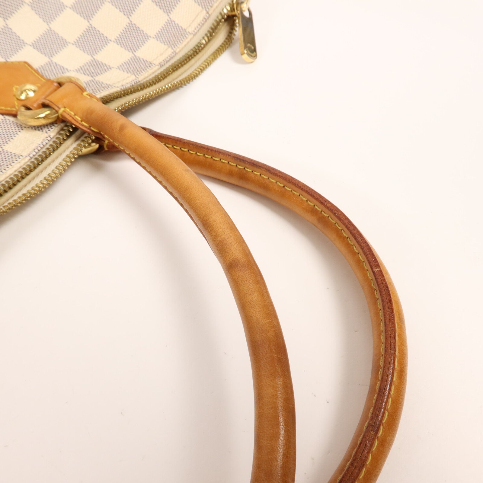 LOUIS VUITTON Damier Azur Saleya MM金扣手挽袋