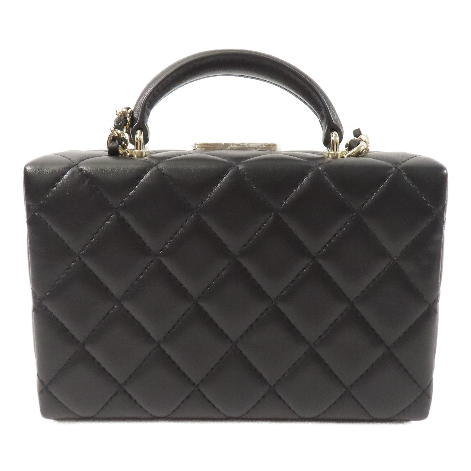 CHANEL 羊皮皮革Small Box鏈帶手挽肩背兩用袋