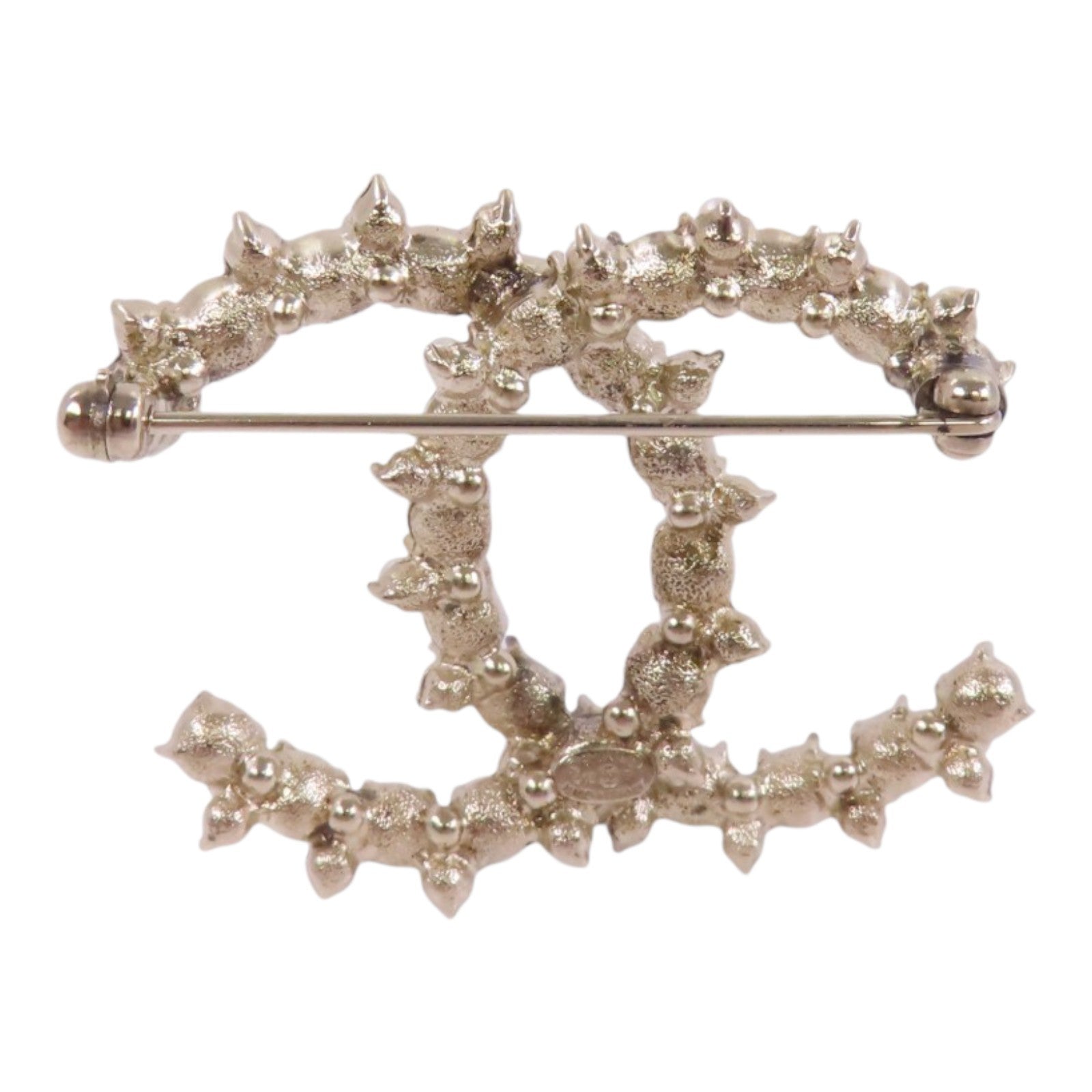 CHANEL 金屬/水鑽/仿珍珠CC Brooch金扣胸針