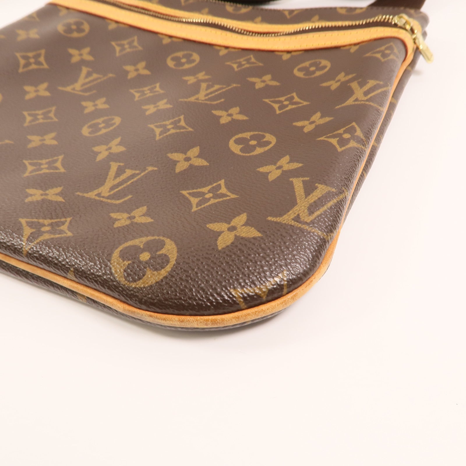 LOUIS VUITTON Monogram Pochette Bosphore金扣肩背袋棕色