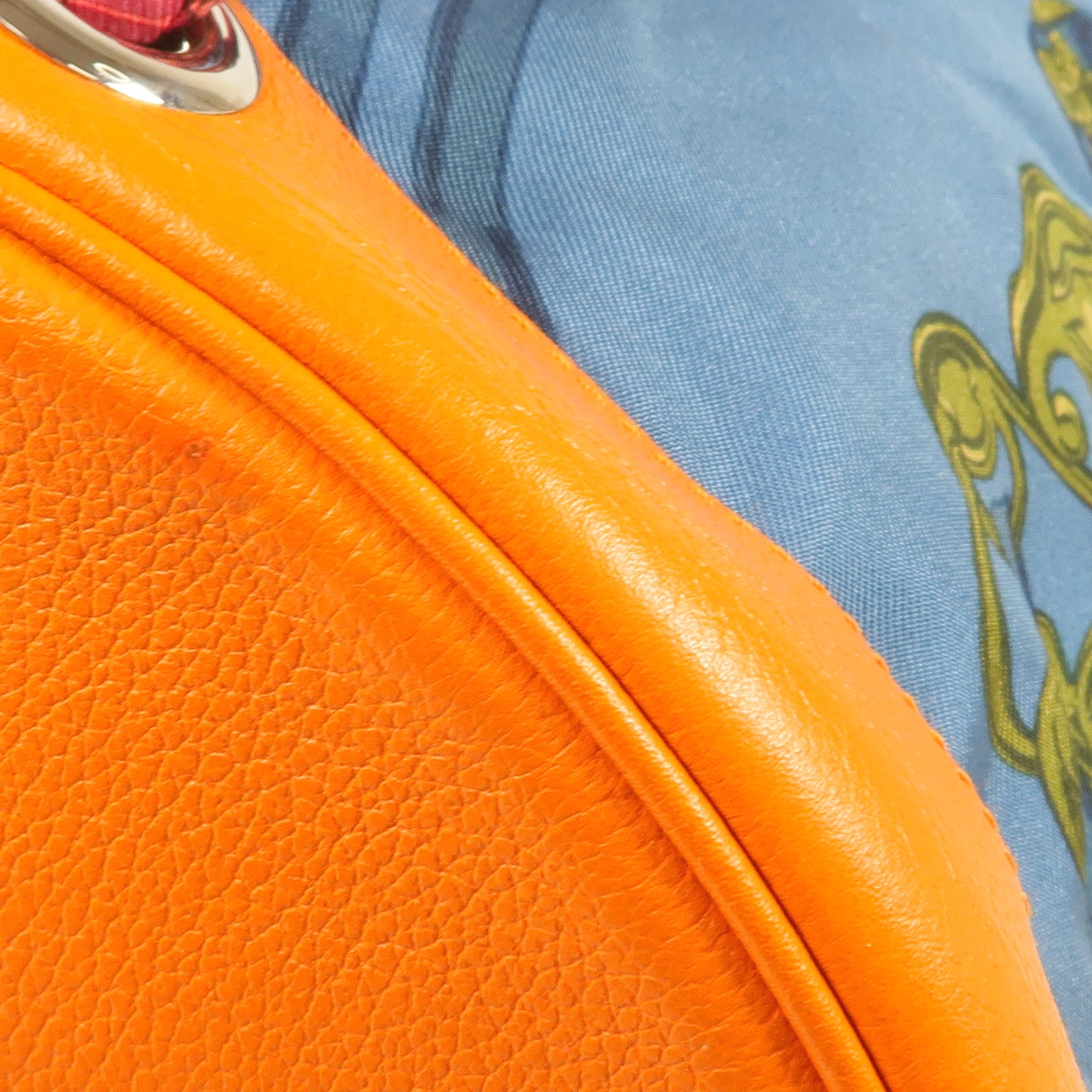 HERMES 絲質/牛皮皮革Soie Cool Backpack銀扣背包