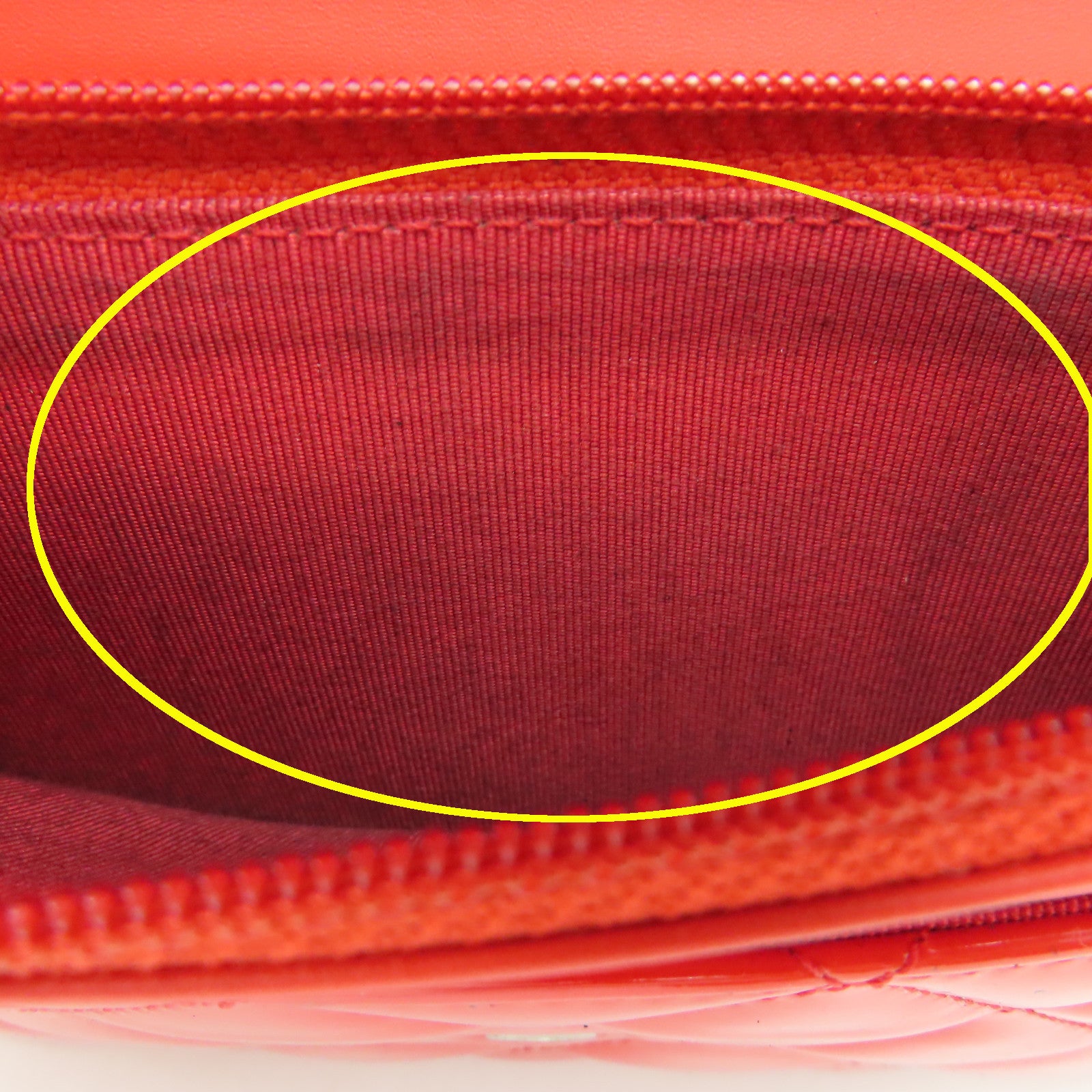 CHANEL 菱格漆皮皮革Wallet On Chain Shoulder Bag銀扣鏈帶錢包肩背袋橙紅色