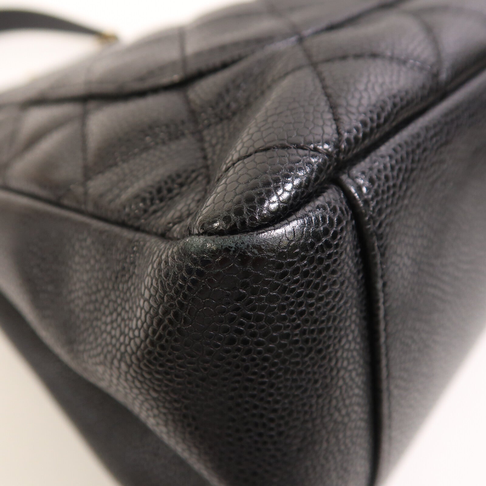 CHANEL 牛皮皮革GST Grand Shopping Tote Bag金扣鏈帶肩背袋