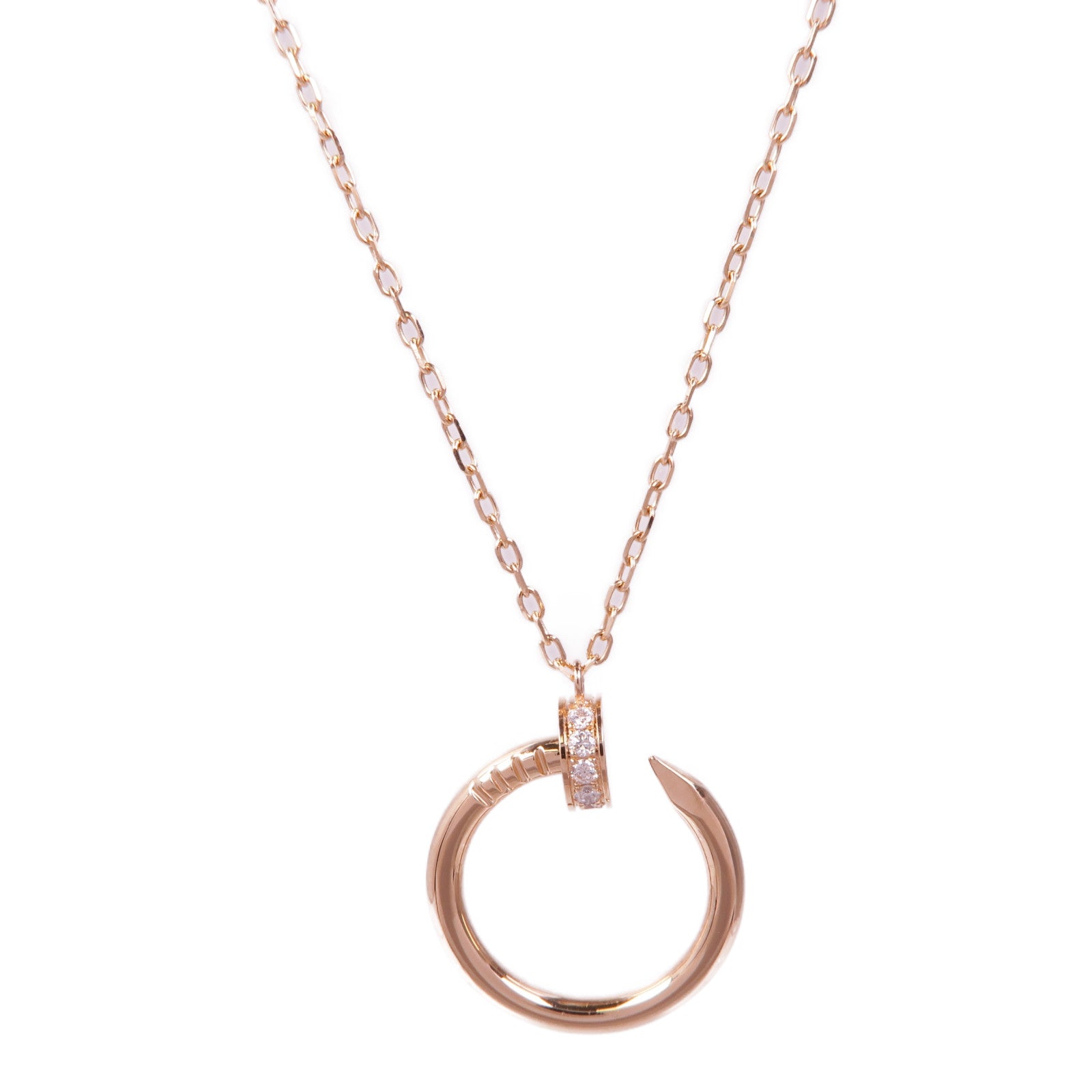 CARTIER 18K玫瑰金Juste Un Clou Brac鑽石項鍊