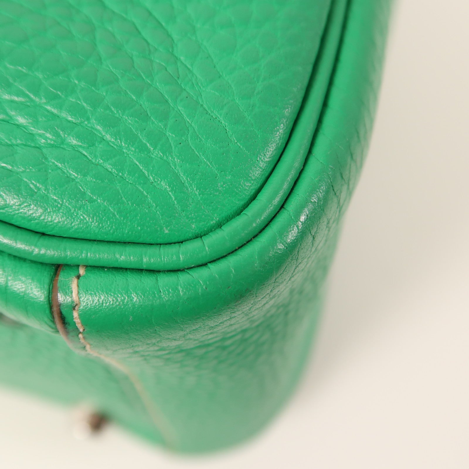 HERMES Clemence皮革Lindy 26銀扣手挽肩背兩用袋Menthe