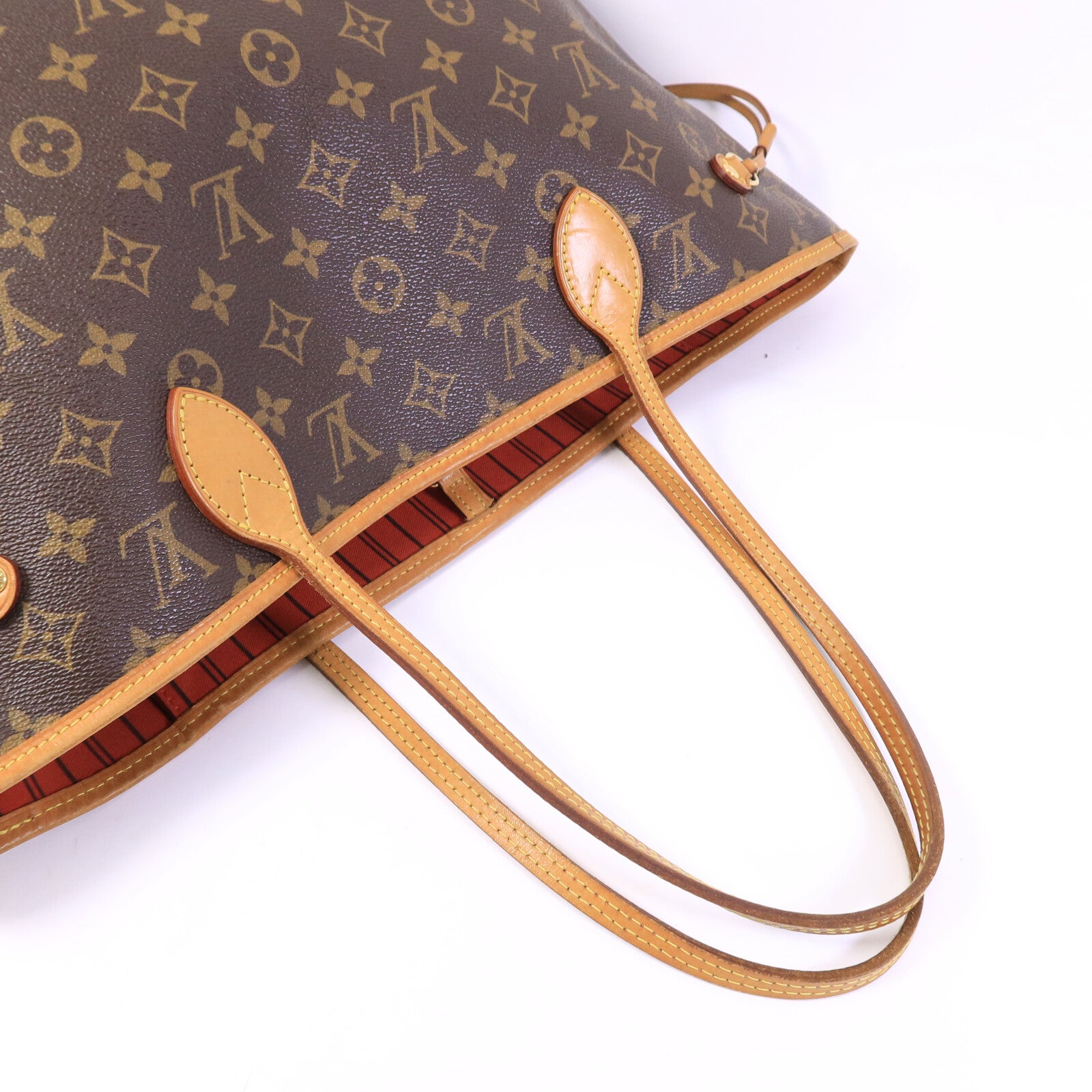 LOUIS VUITTON Monogram Neverfull MM金扣手挽袋