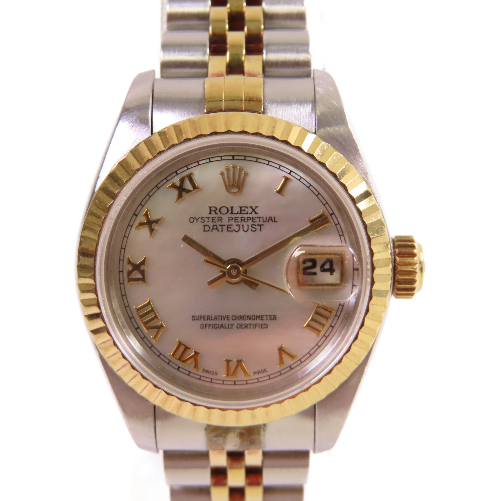 ROLEX Lady Datejust Watch不鏽鋼/18K黃金自動機芯手錶貝殼色