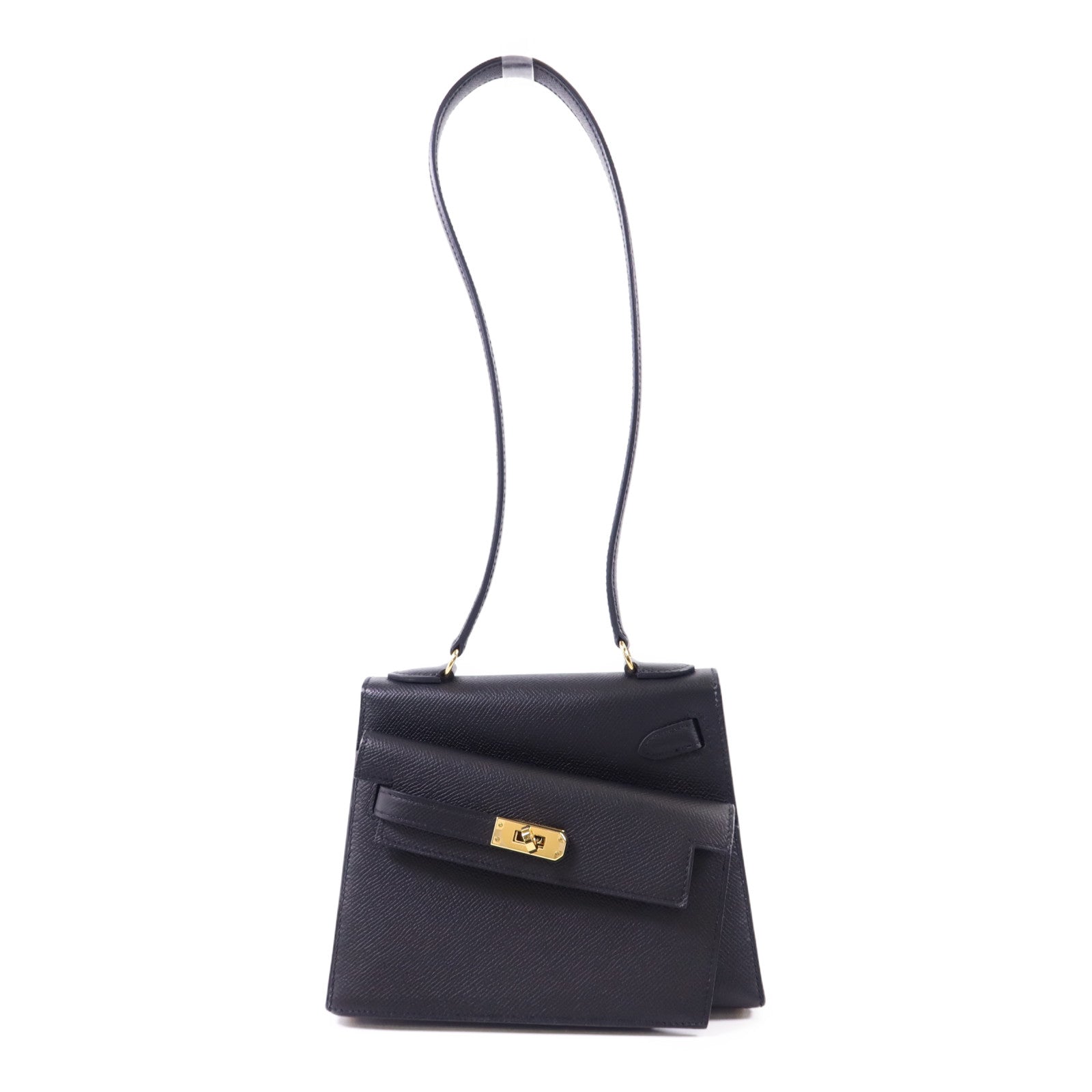 HERMES Epsom皮革Kelly 20 Desordre金扣肩背袋Noir