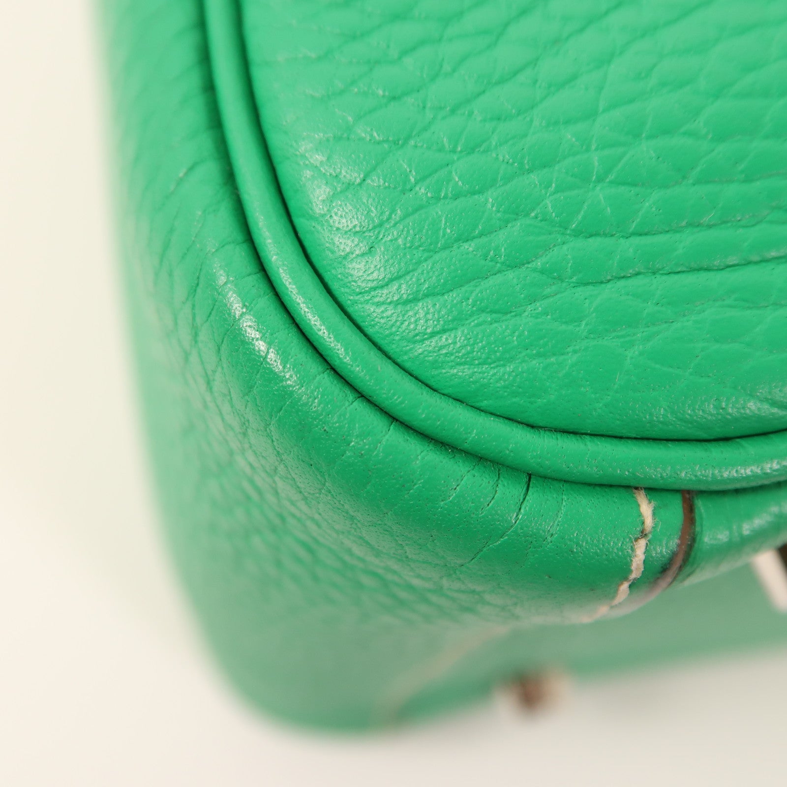 HERMES 【激減優惠】Clemence皮革Lindy 26銀扣手挽肩背兩用袋Menthe