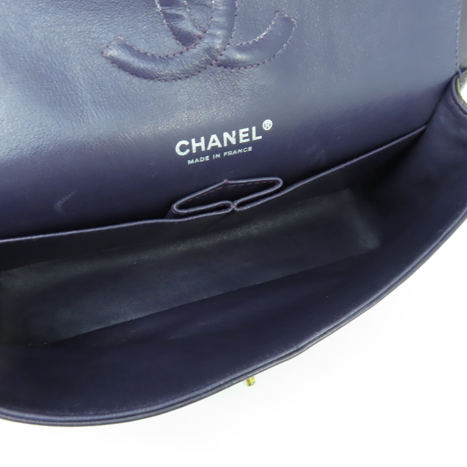 CHANEL 【清倉大減價】菱格漆皮皮革Classic 25cm銀扣鏈帶肩背袋啡色
