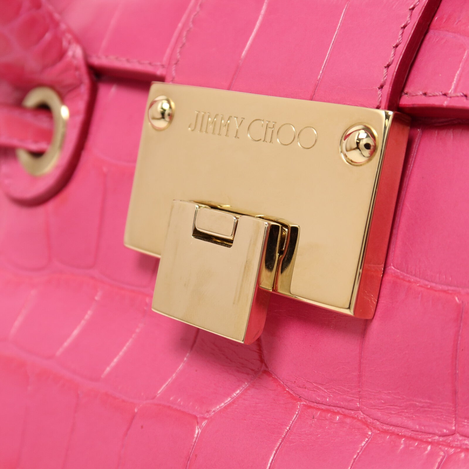 JIMMY CHOO 牛皮皮革2 Way Shoulder金扣手挽肩背兩用袋