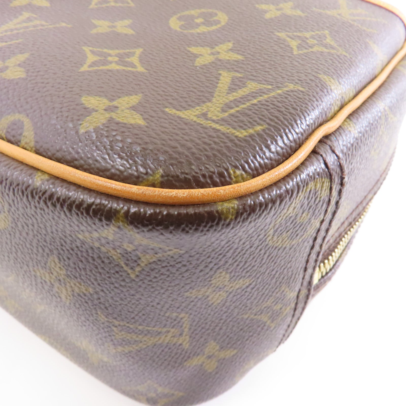 LOUIS VUITTON 【激減優惠】Monogram Deauville Monogram金扣手挽袋啡色