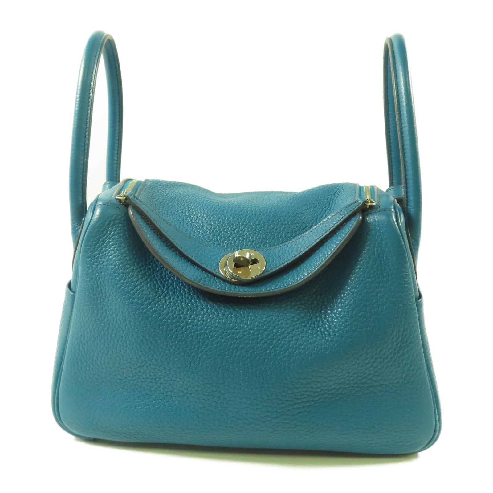 HERMES PHW Lindy 26 Handbag 2 Way Shoulder Bag Clemence Bleu Izmir/Bleu Saphir
