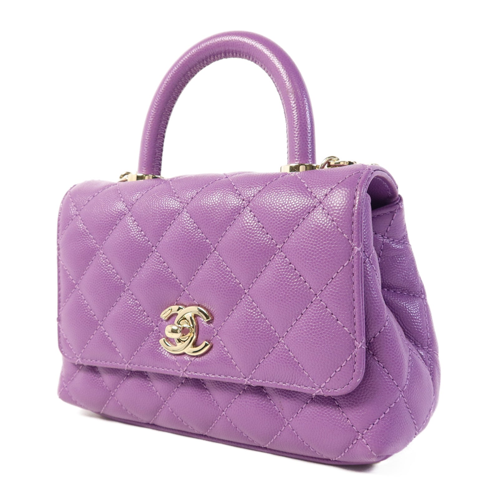 CHANEL 牛皮皮革Mini Coco Handle金扣手挽肩背兩用袋