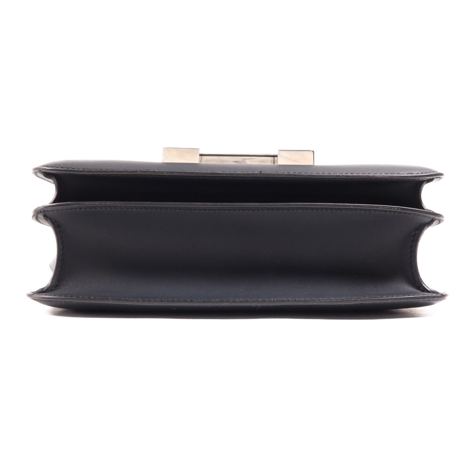 HERMES Swift皮革Constance 24銀扣肩背袋Bleu Ocean