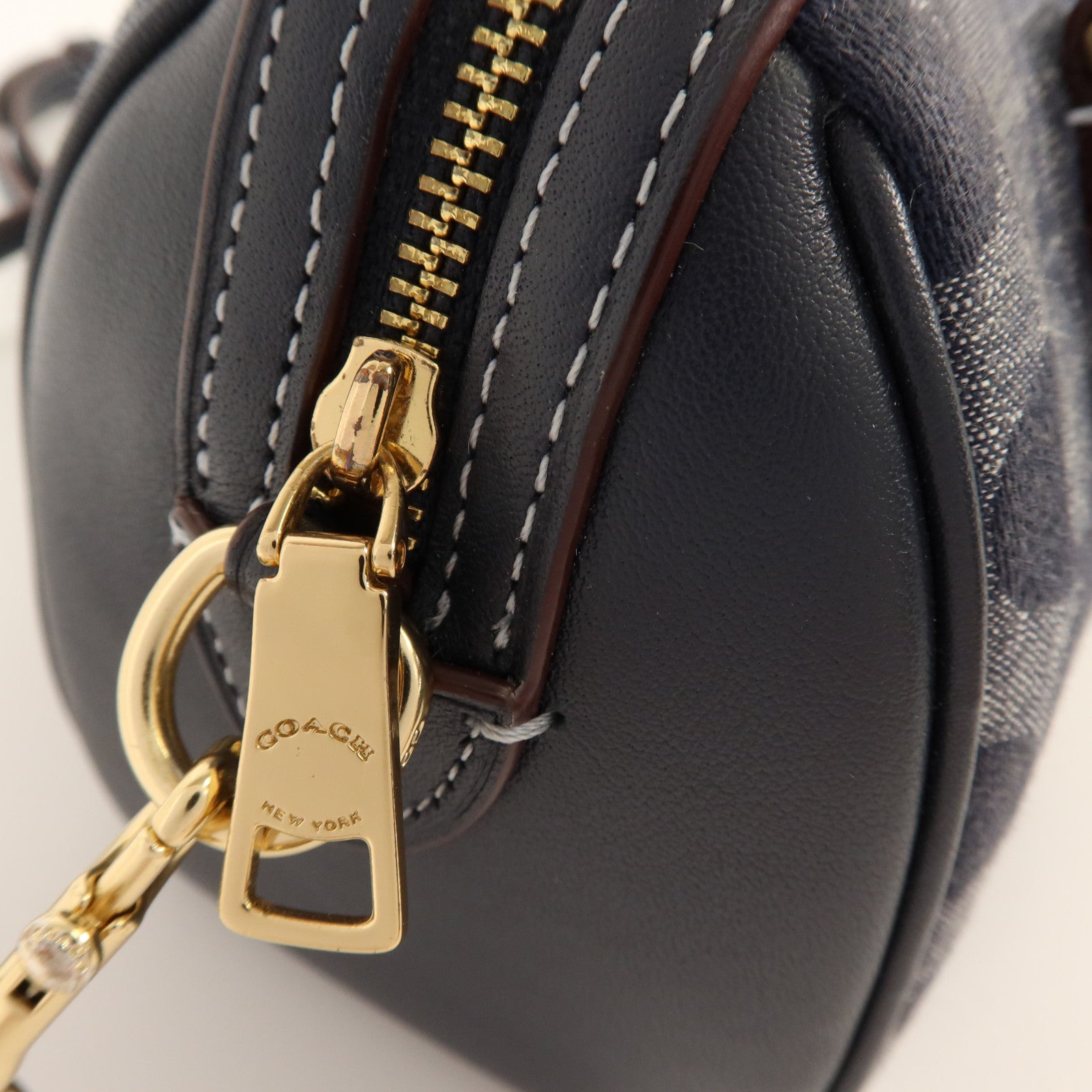 COACH 牛仔佈2Way Shoulder Bag金扣手挽肩背兩用袋