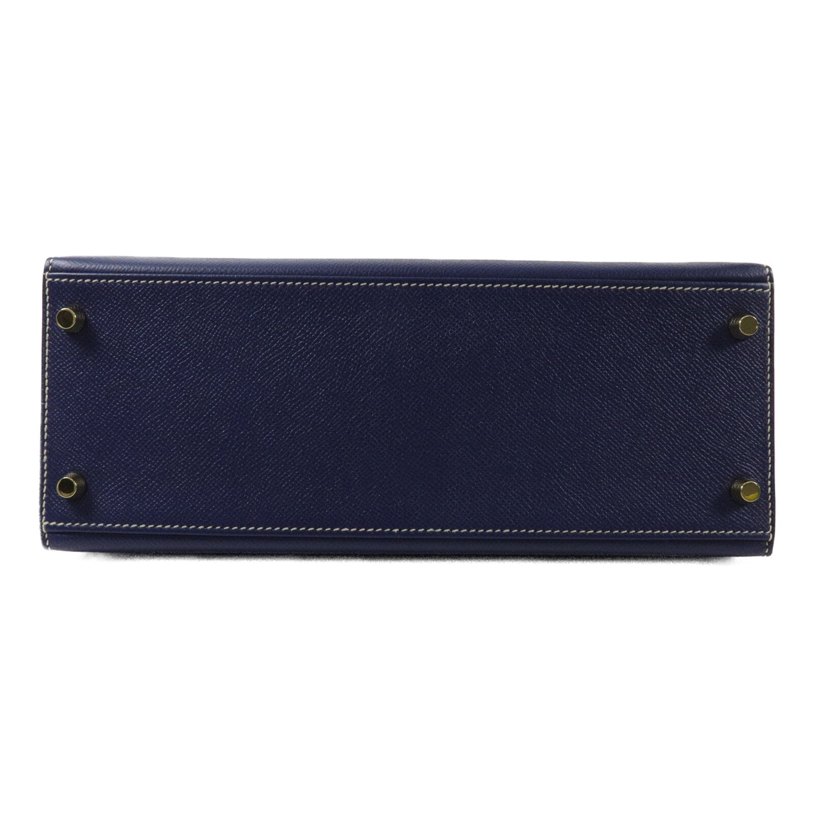 HERMES Epsom皮革Kelly 28手挽肩背兩用袋Blue Sapphire/Trench
