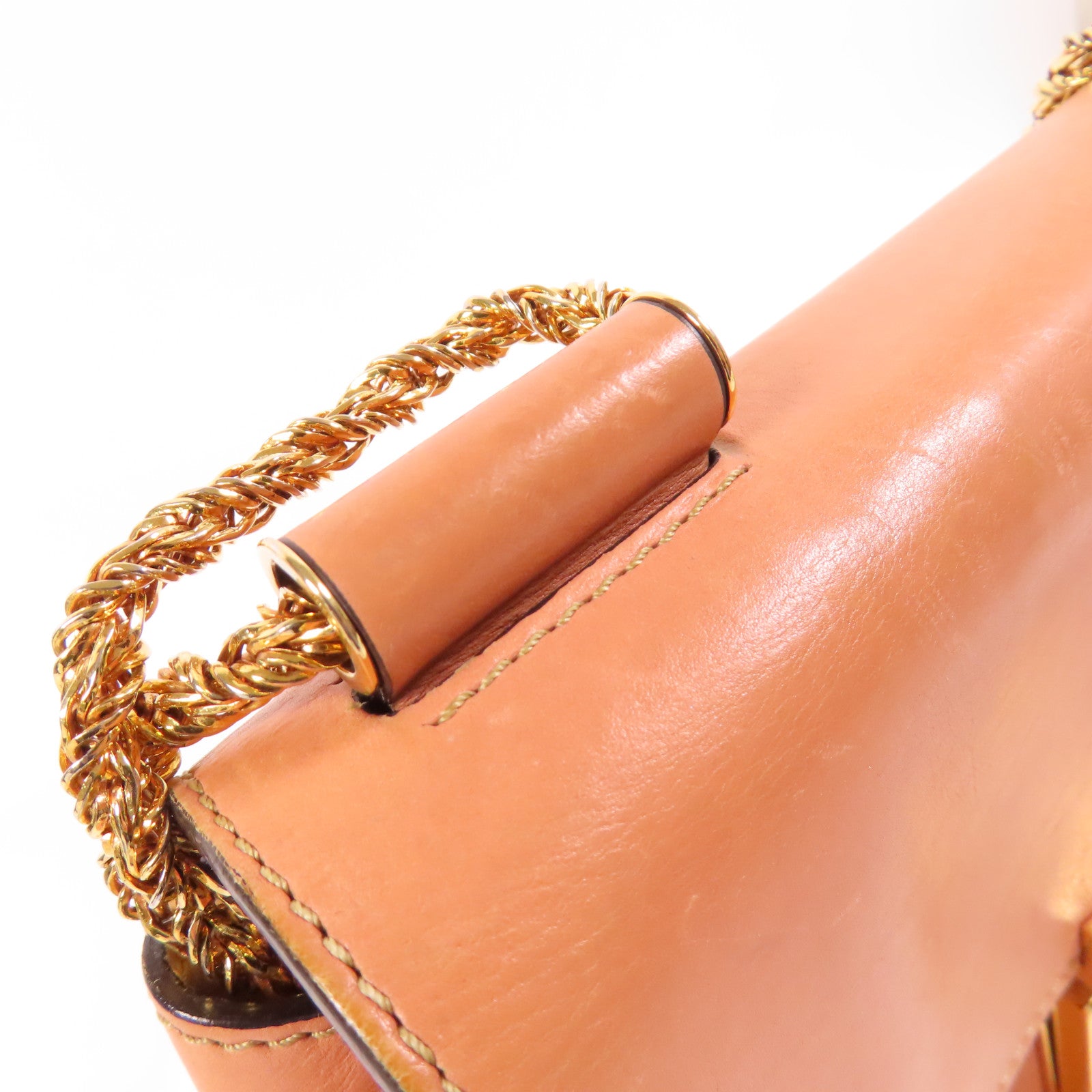 Chloe 牛皮皮革Shoulder Bag金扣肩背袋