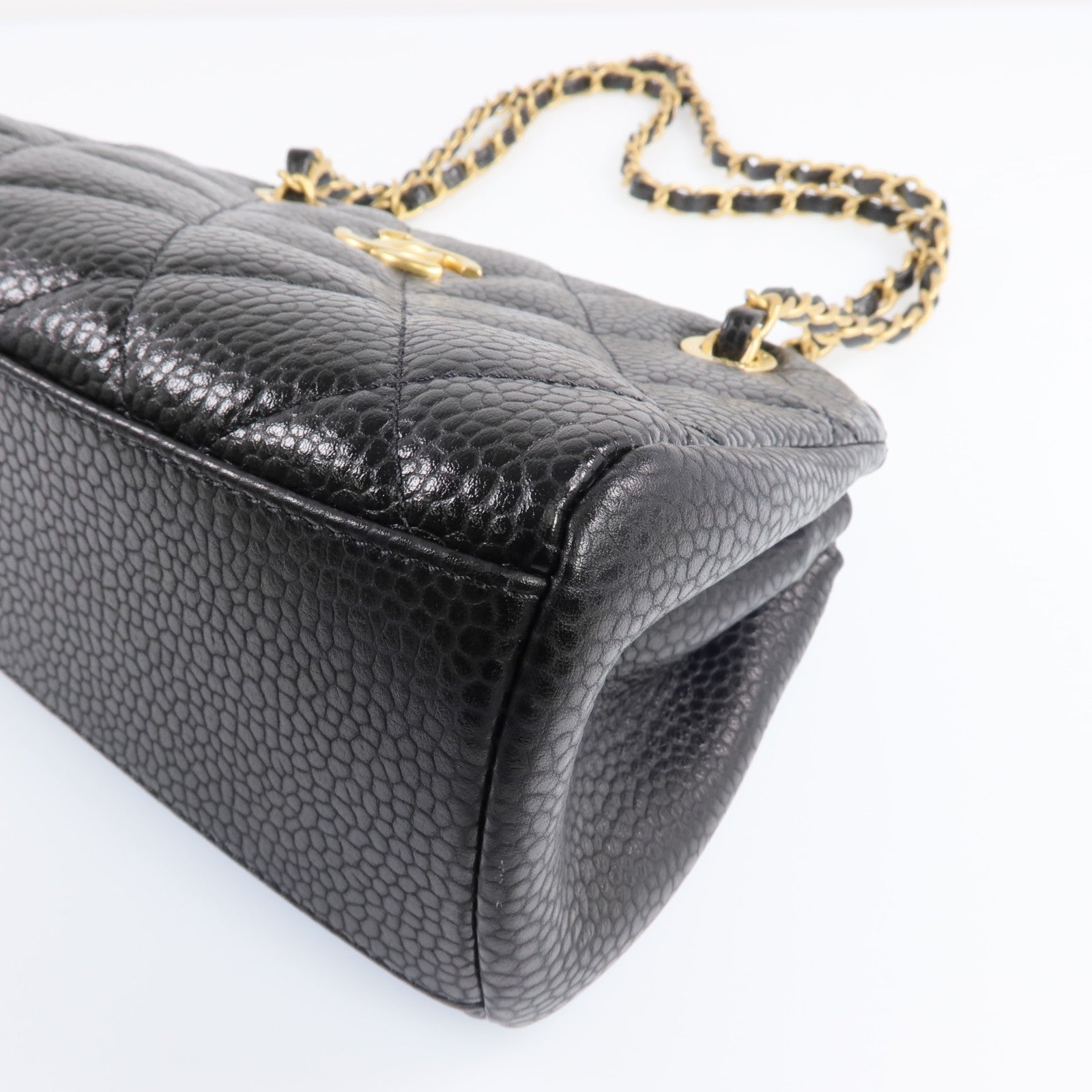 CHANEL 牛皮皮革Bowling Bag金扣肩背袋