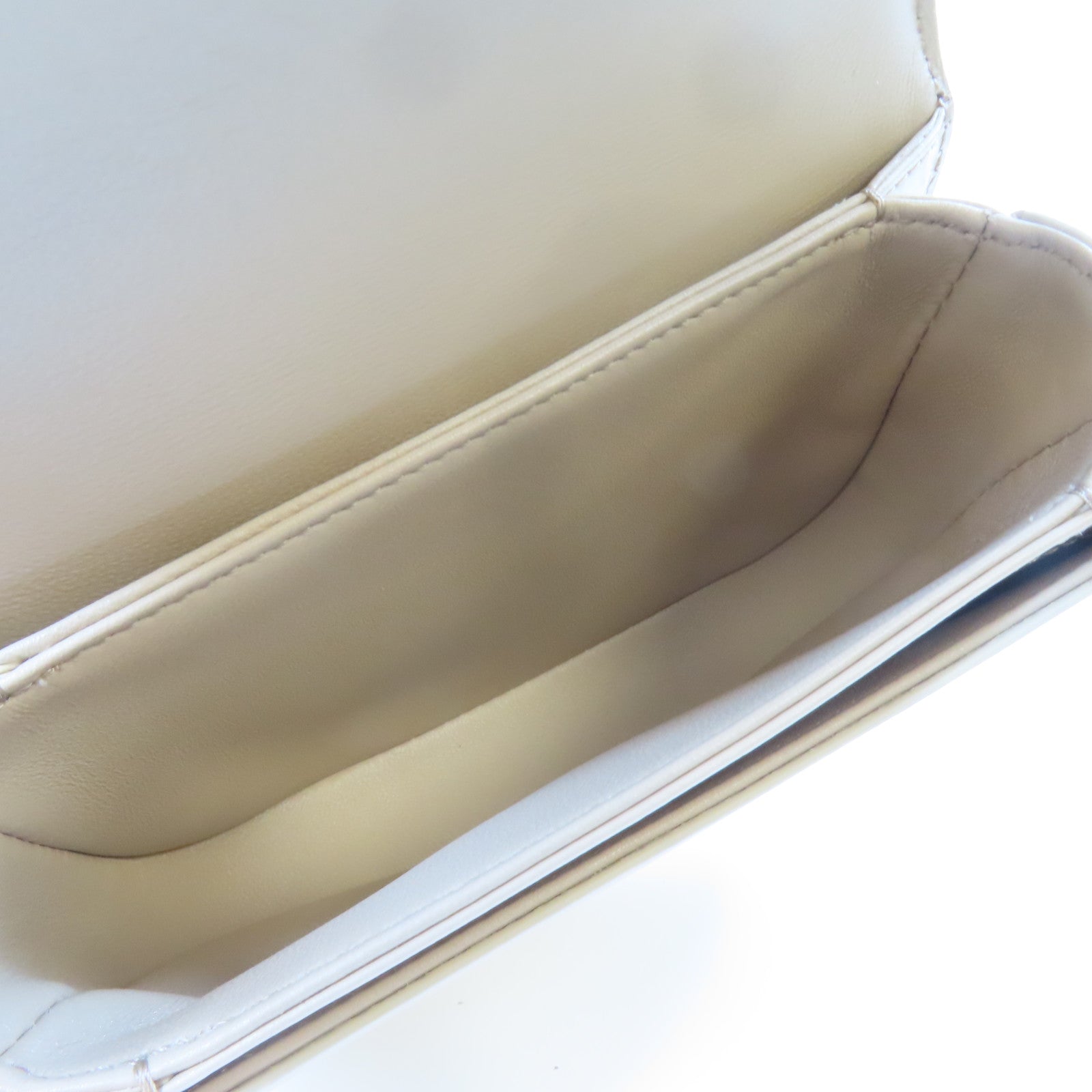 CELINE 【激減優惠】牛皮皮革Besace Clea金扣手挽肩背兩用袋米色