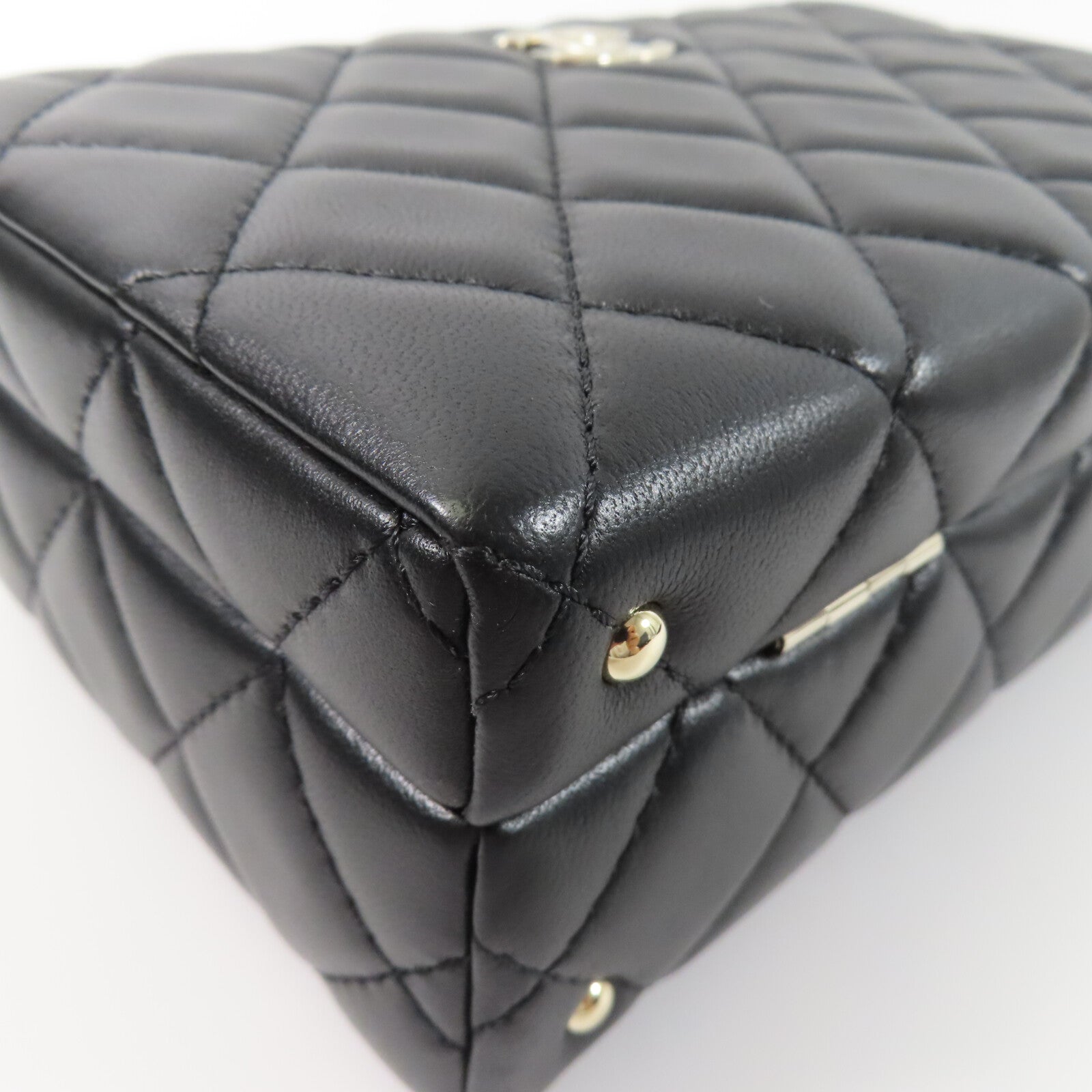 CHANEL 羊皮皮革Small Box鏈帶手挽肩背兩用袋