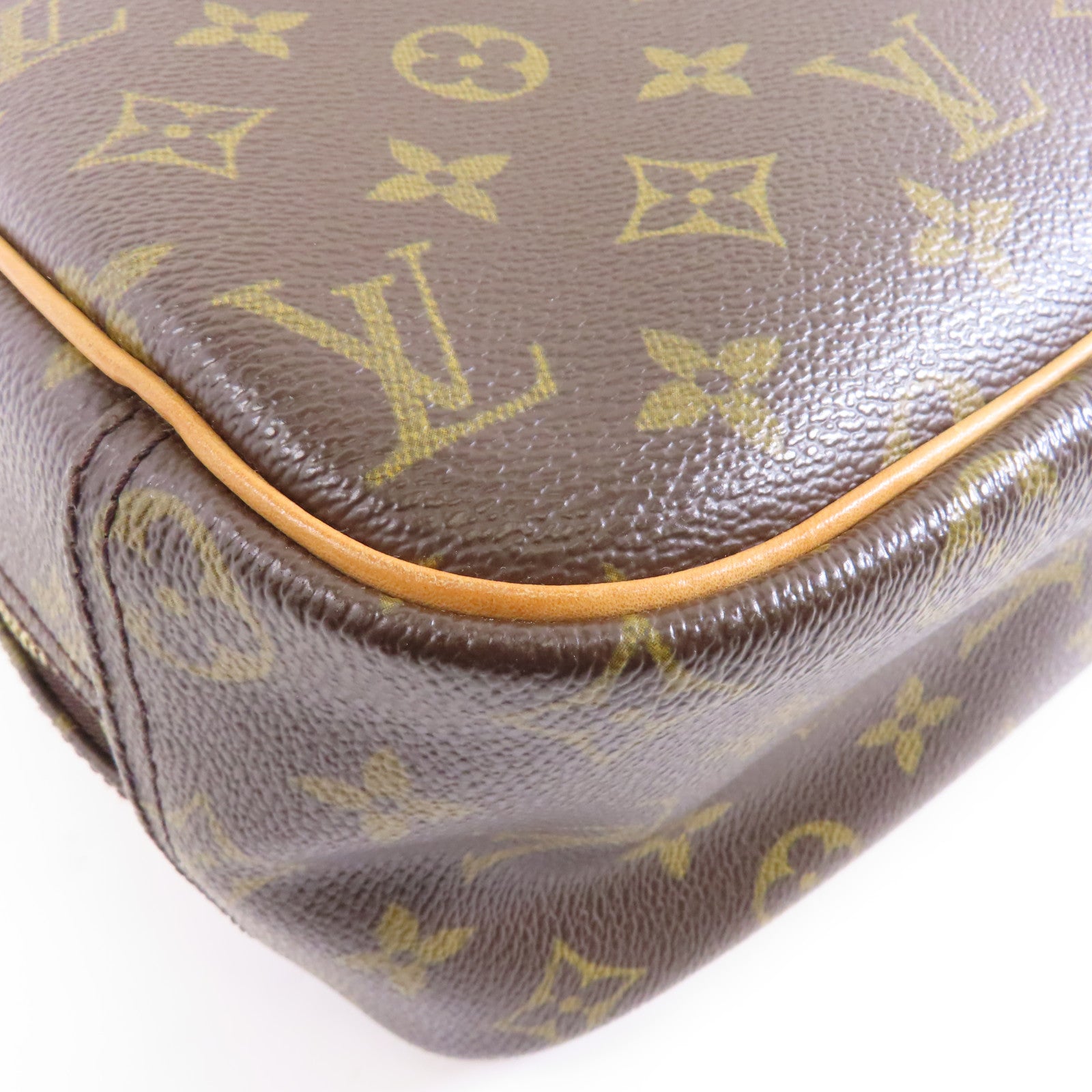 LOUIS VUITTON 【激減優惠】Monogram Deauville Monogram金扣手挽袋啡色