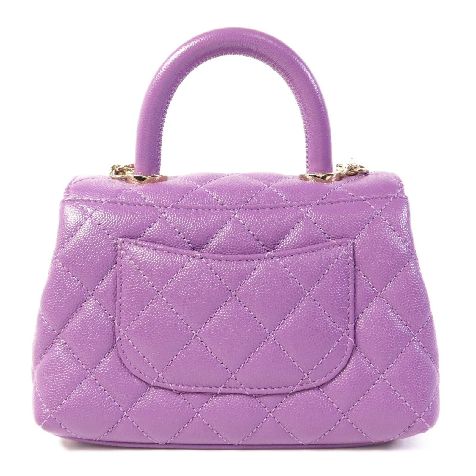 CHANEL 牛皮皮革Mini Coco Handle金扣手挽肩背兩用袋