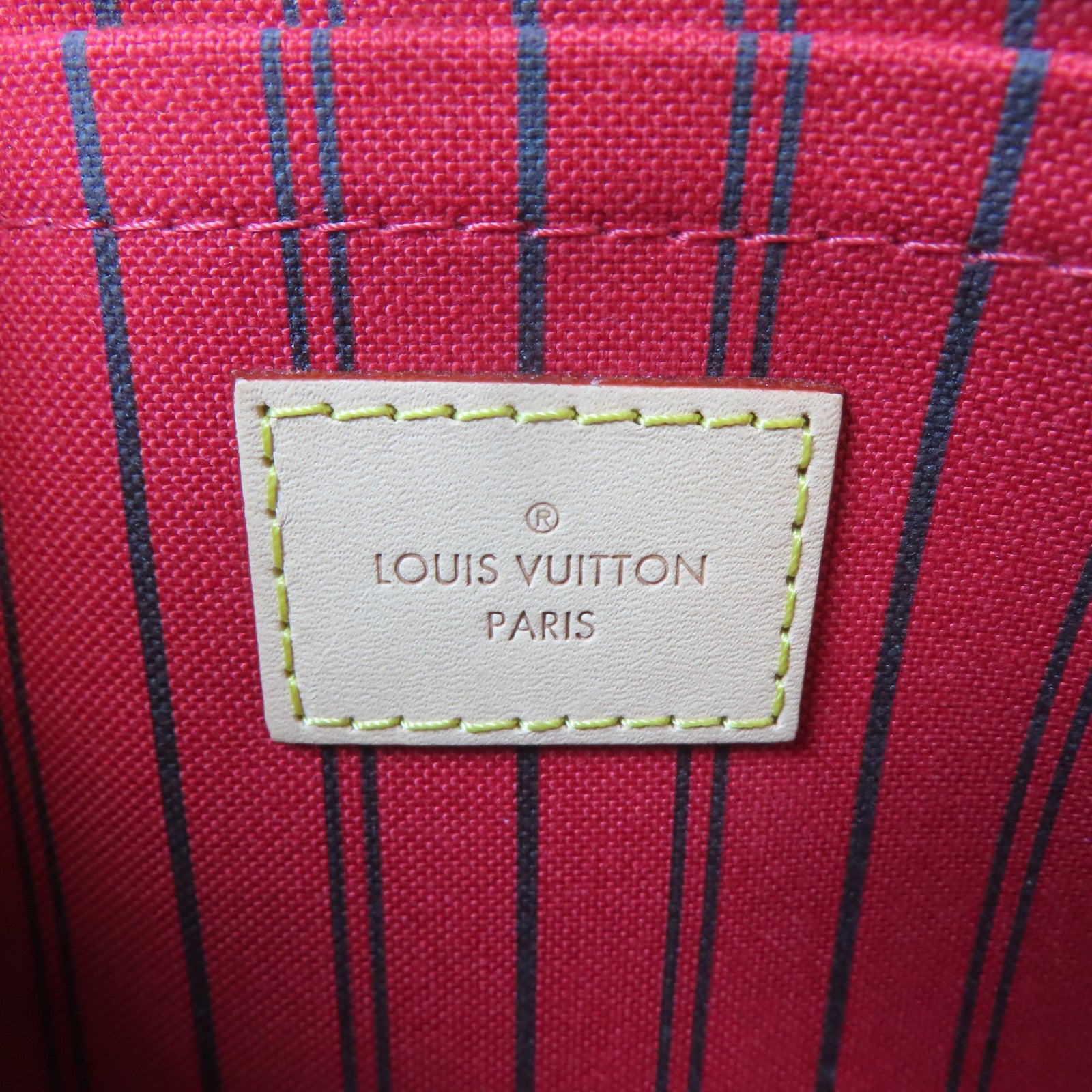 LOUIS VUITTON Monogram Neverfull MM金扣手挽袋啡色