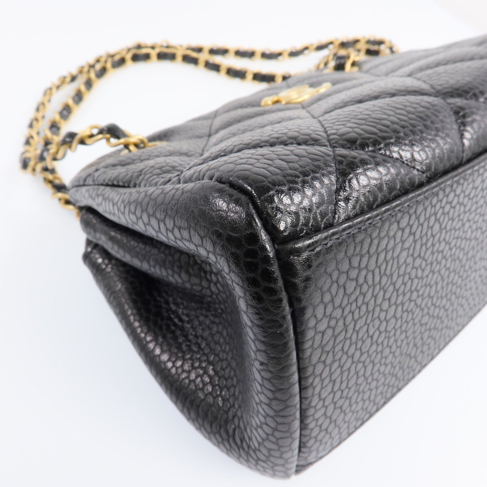 CHANEL 牛皮皮革Bowling Bag金扣肩背袋