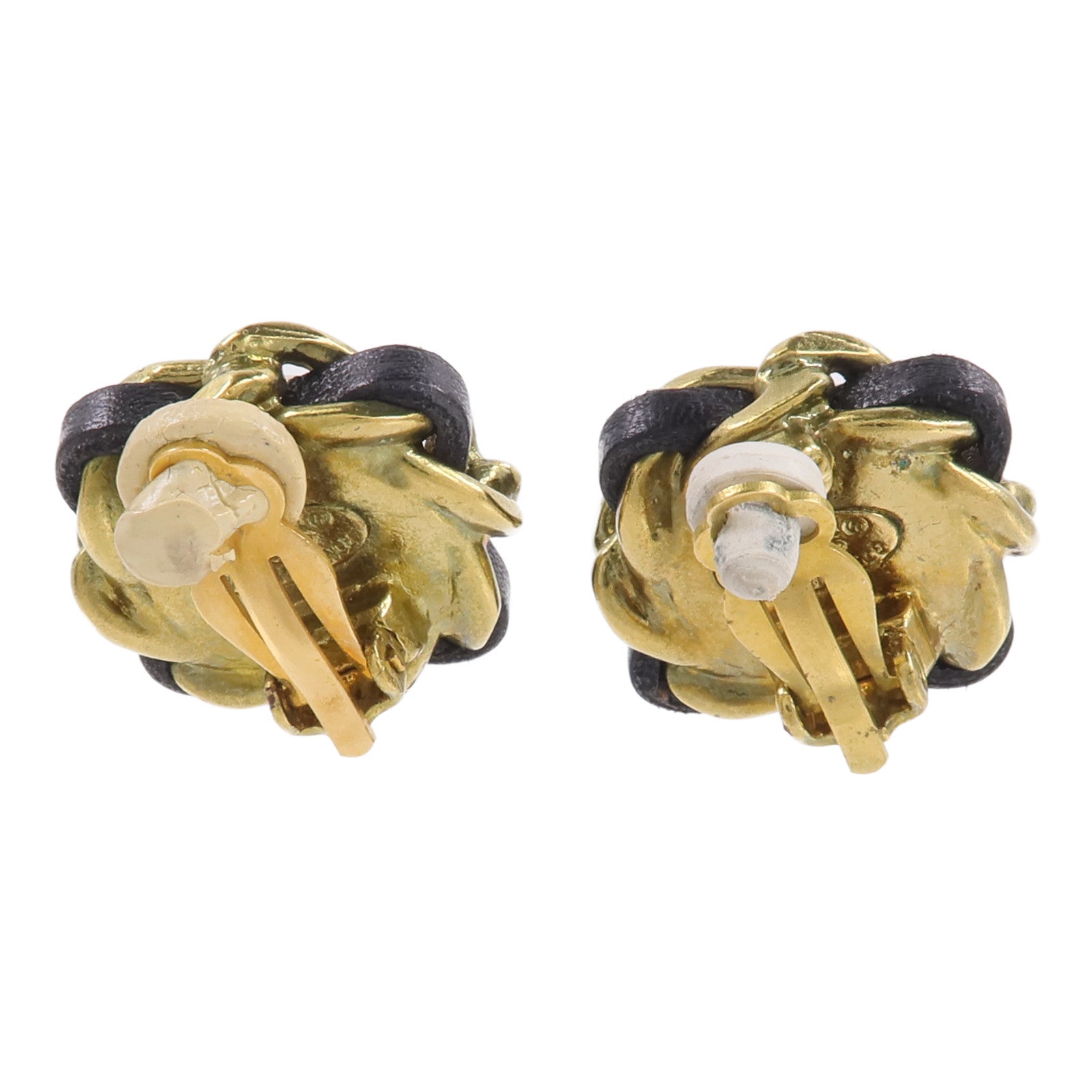 CHANEL PVC/金屬/皮革Vintage Clip On Earrings耳環