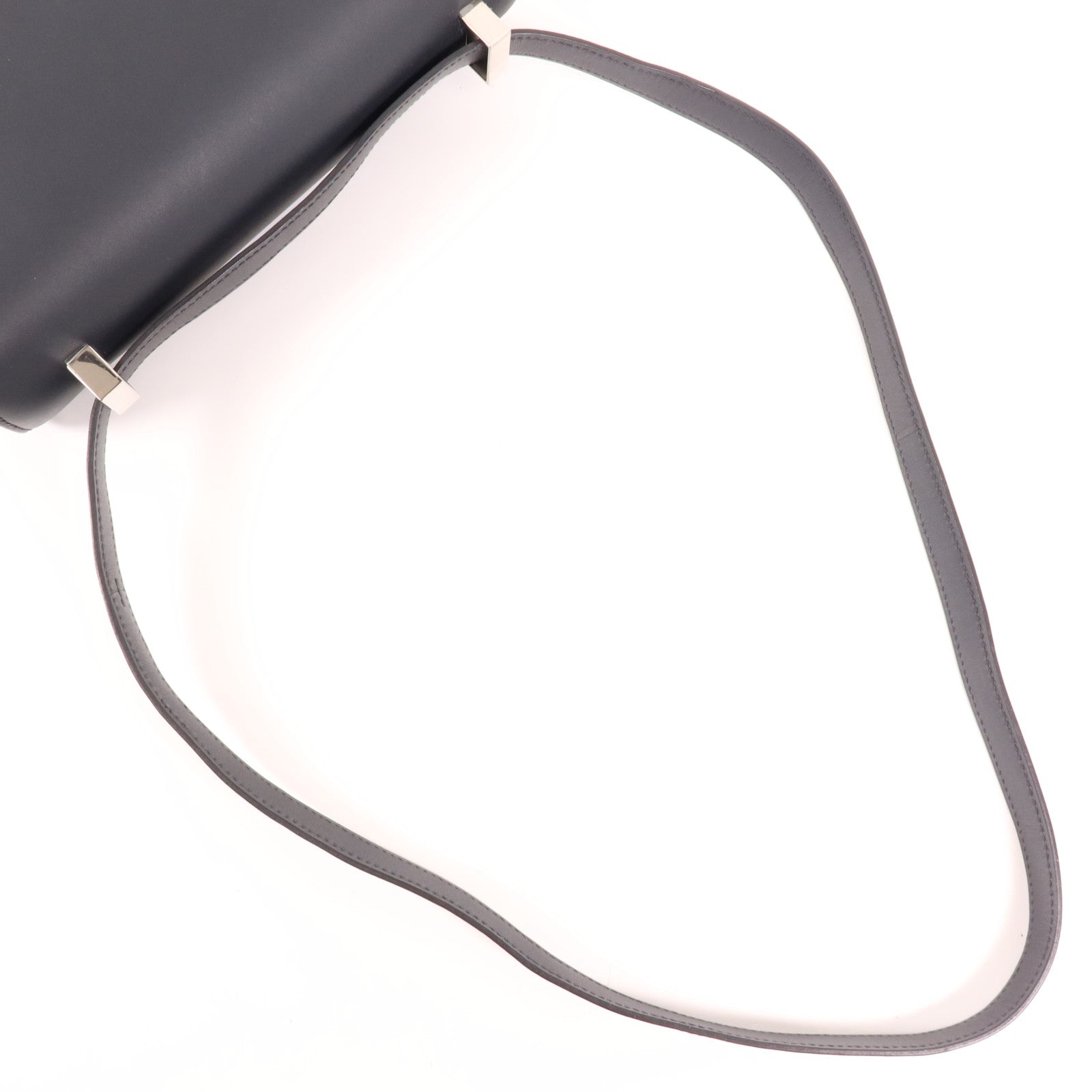 HERMES Swift皮革Constance 24銀扣肩背袋Bleu Ocean