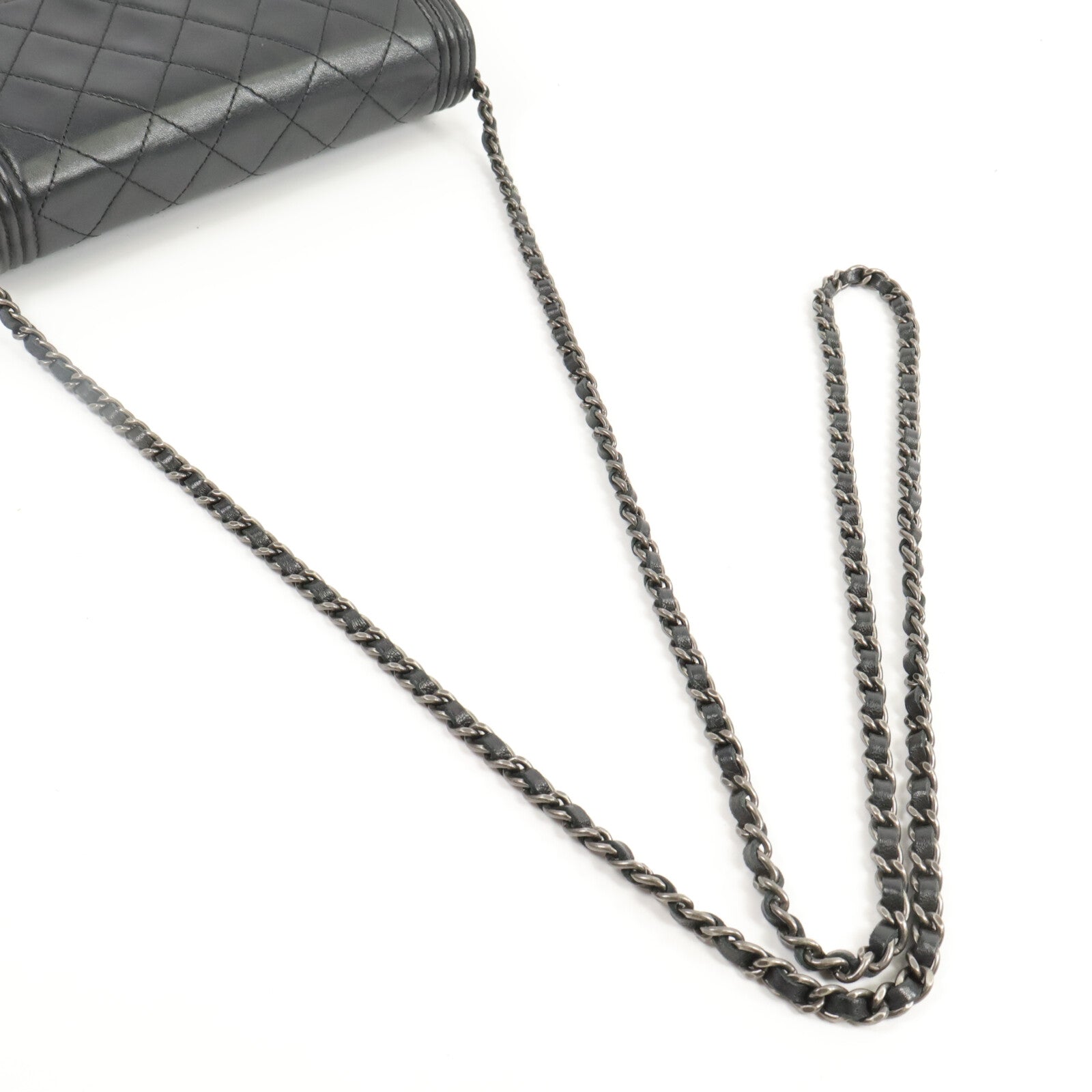 CHANEL 羊皮皮革Boy Chanel鏈帶肩背袋