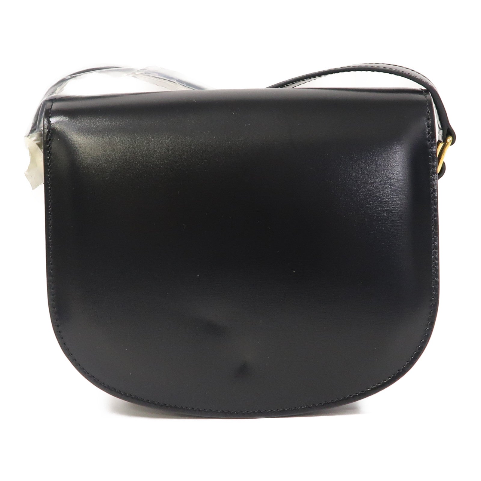 CELINE 牛皮皮革Besace Clea金扣肩背袋黑色