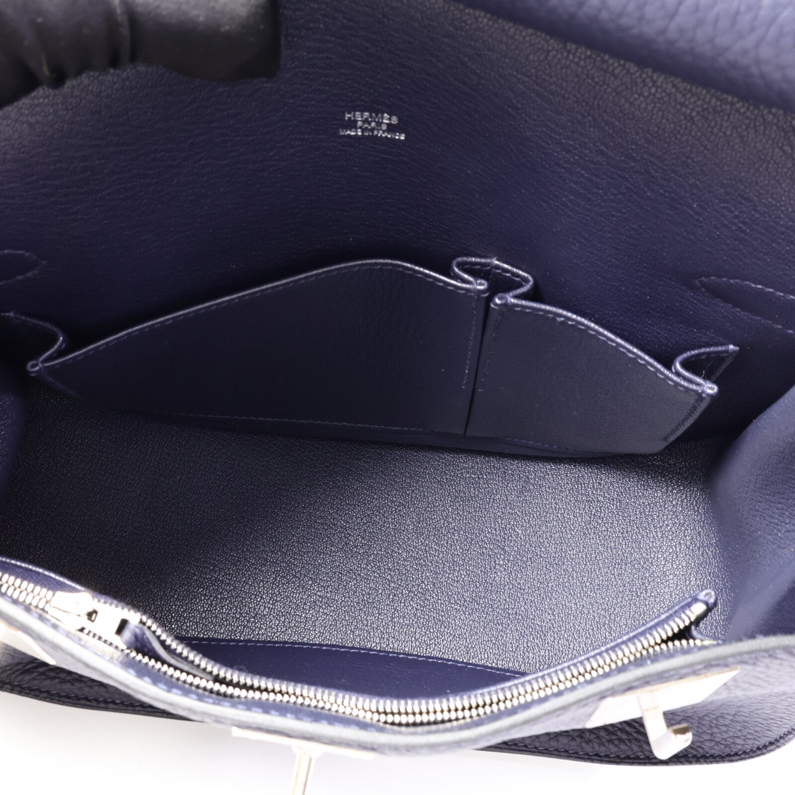 HERMES Clemence皮革Jypsiere 28肩背袋Blue Nuit