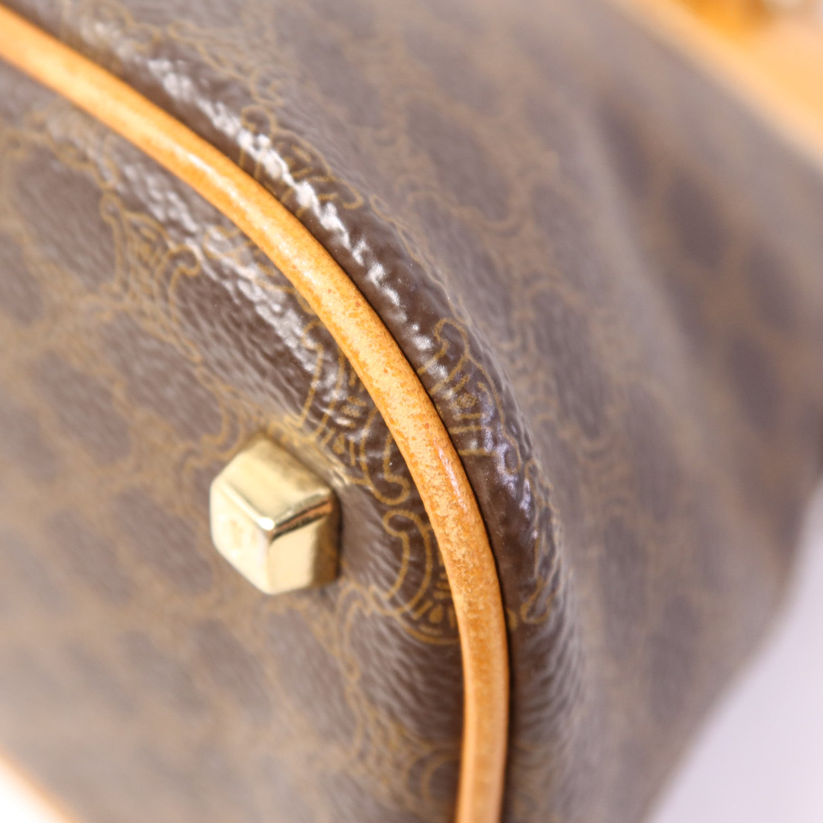 CELINE 塗層帆布Shoulder Bag金扣手挽肩背兩用袋