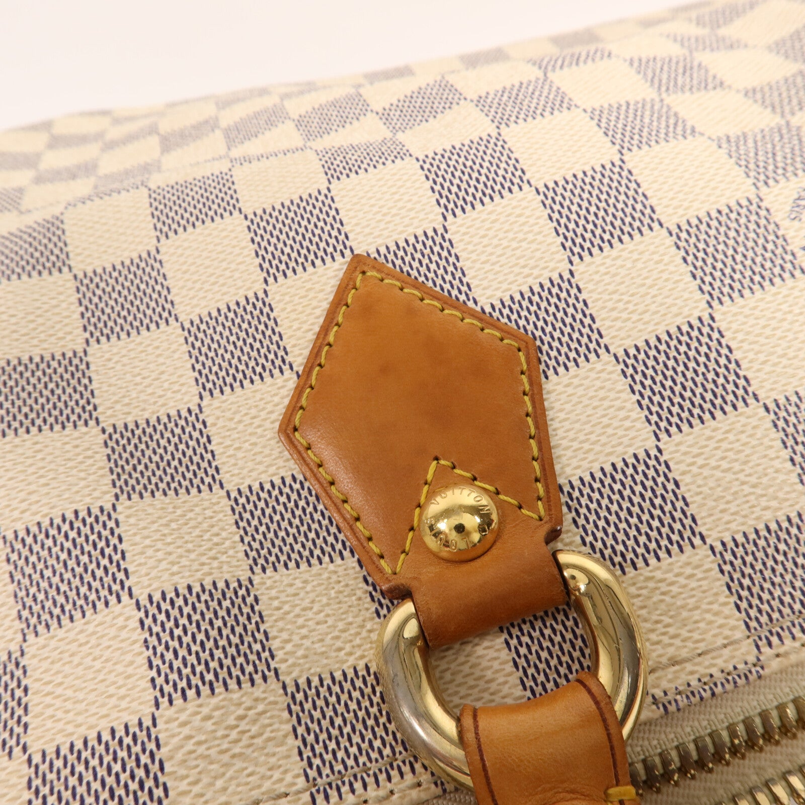 LOUIS VUITTON Damier Azur Saleya MM金扣手挽袋