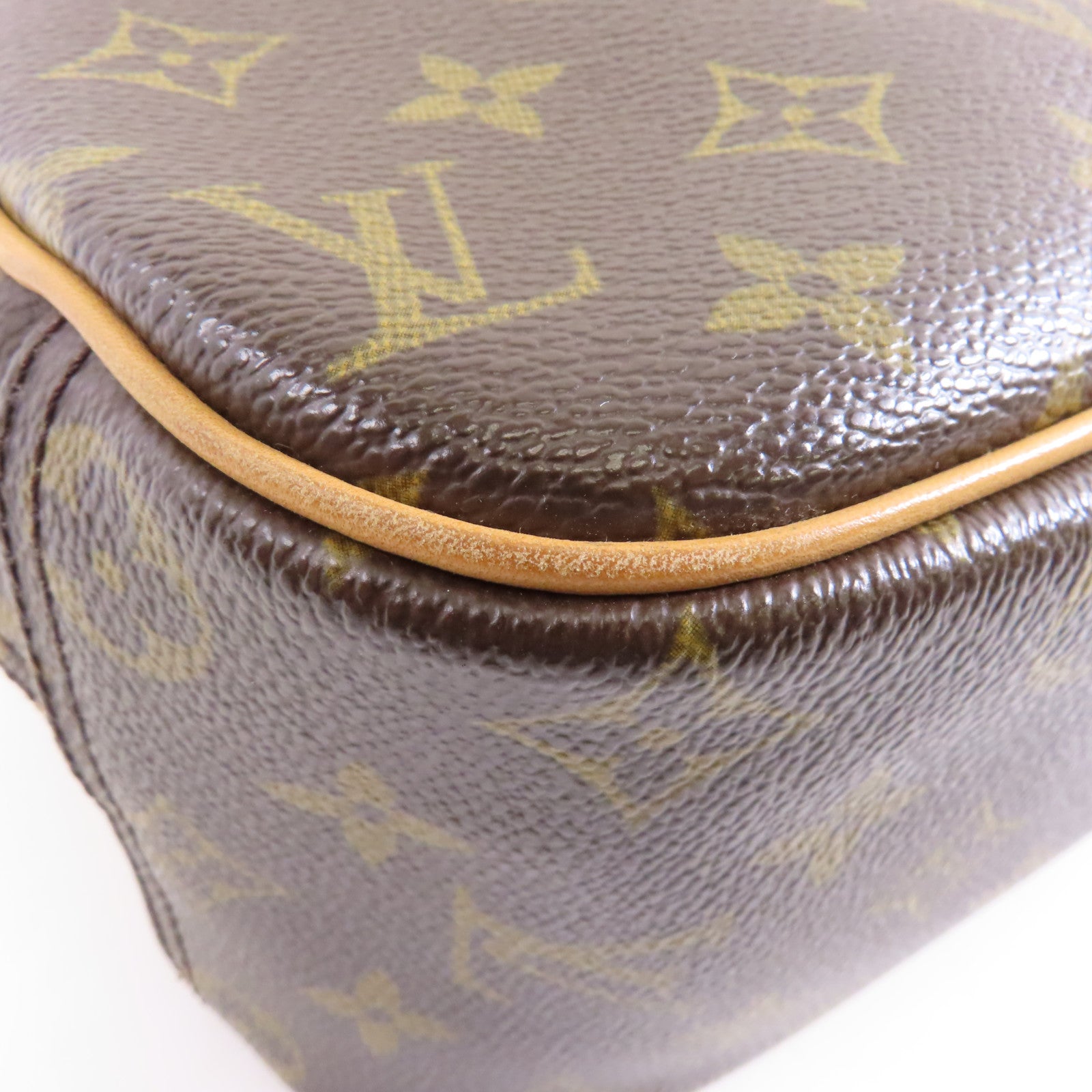 LOUIS VUITTON 【激減優惠】Monogram Deauville Monogram金扣手挽袋啡色
