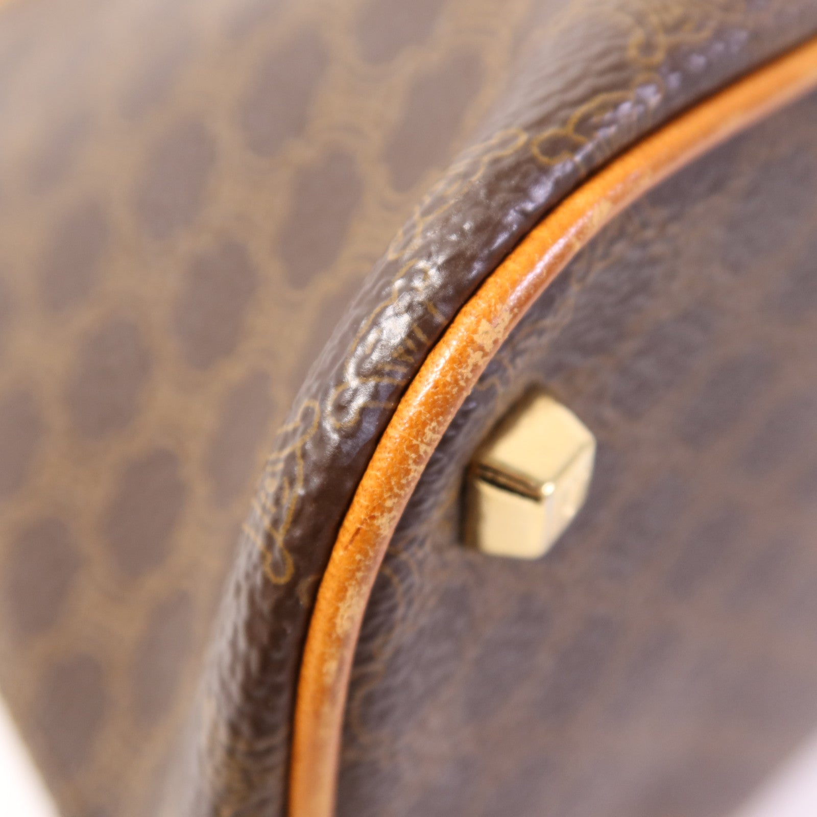 CELINE 塗層帆布Shoulder Bag金扣手挽肩背兩用袋