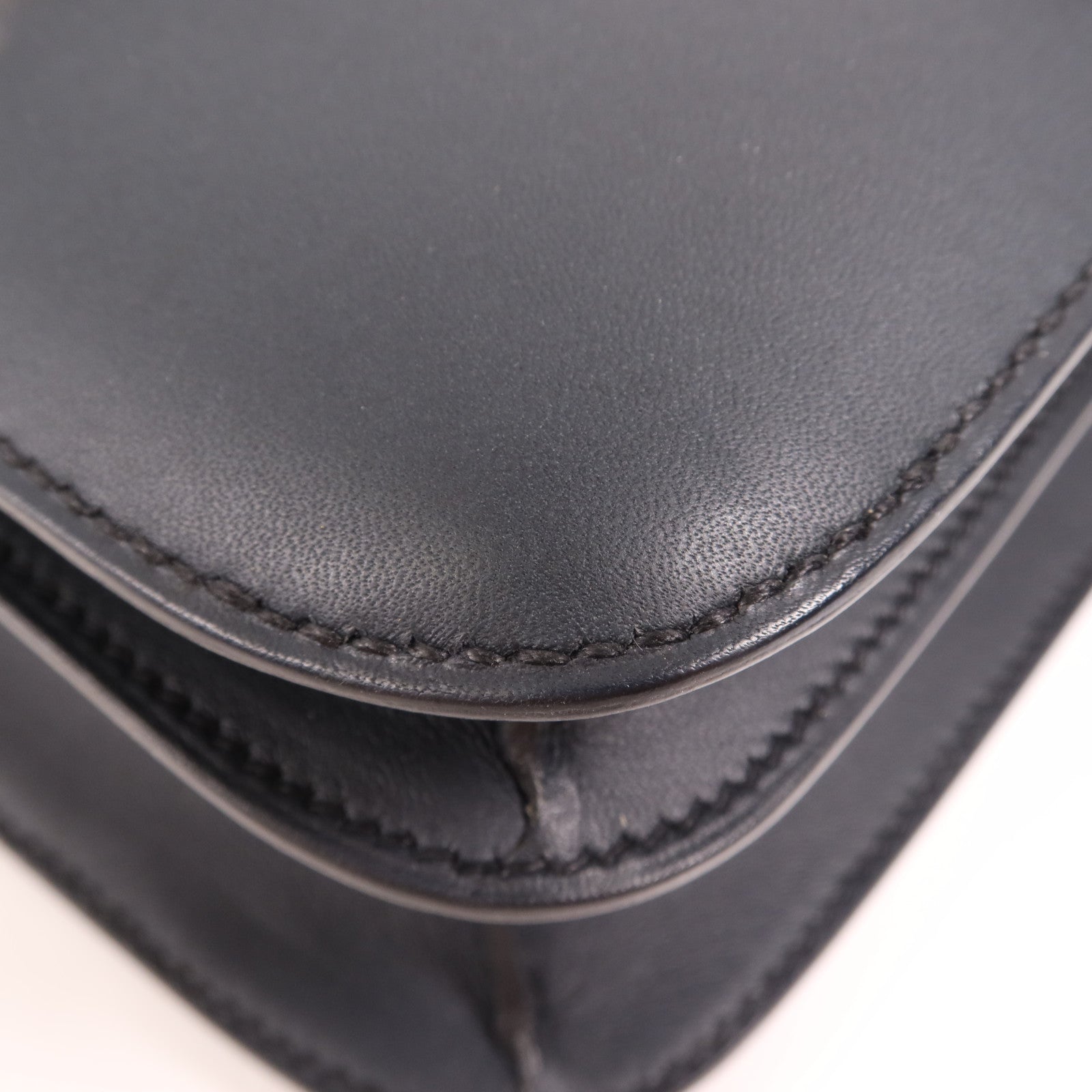 HERMES Swift皮革Constance 24銀扣肩背袋Bleu Ocean