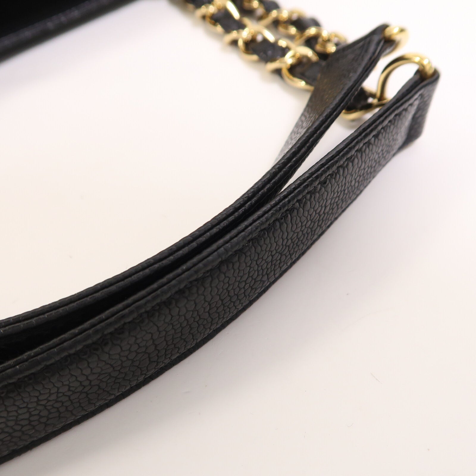 CHANEL 牛皮皮革GST Grand Shopping Tote Bag金扣鏈帶肩背袋